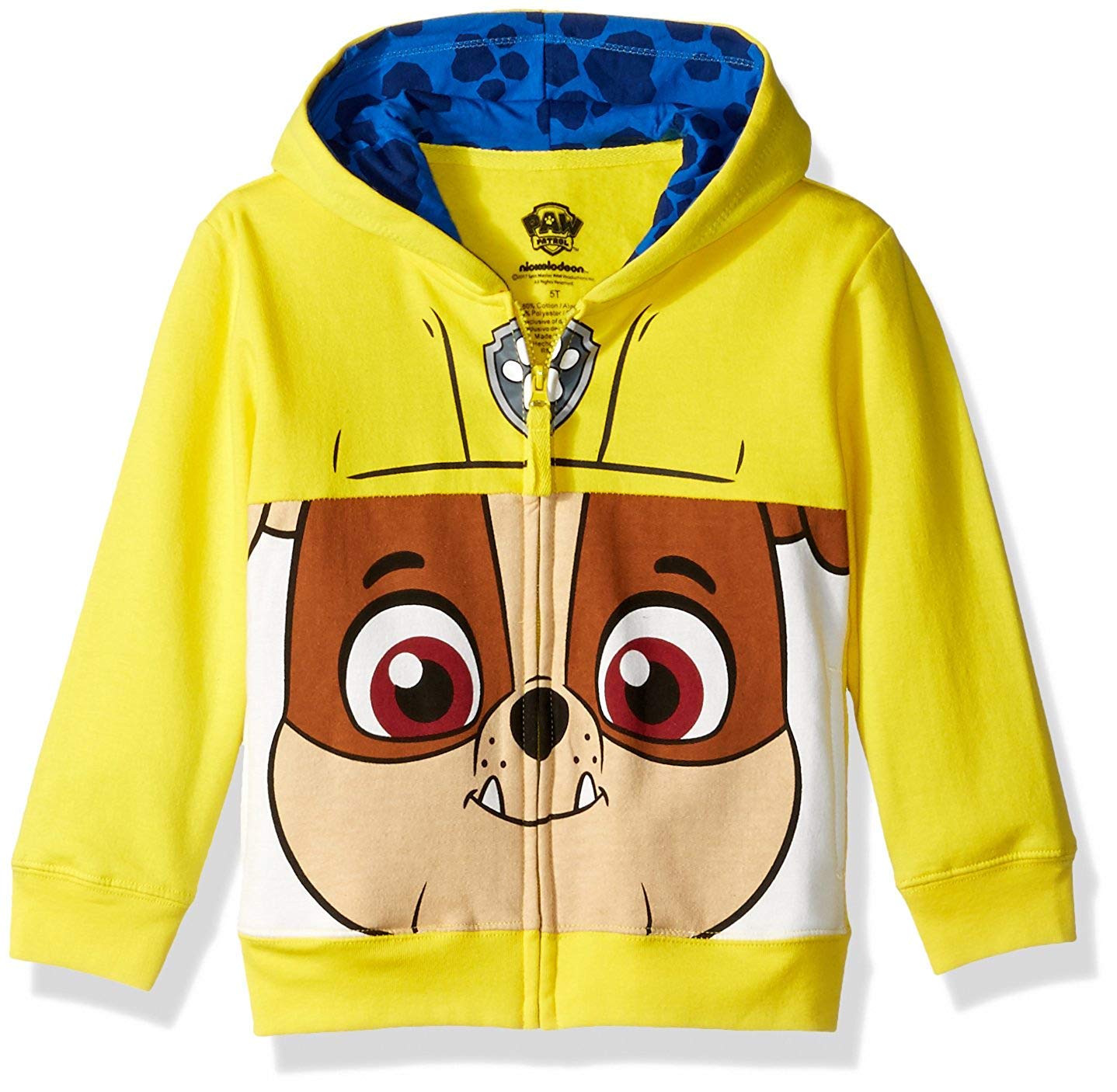 PAW Patrol Boys' Toddler Character Big Face Zip-up Hoodies