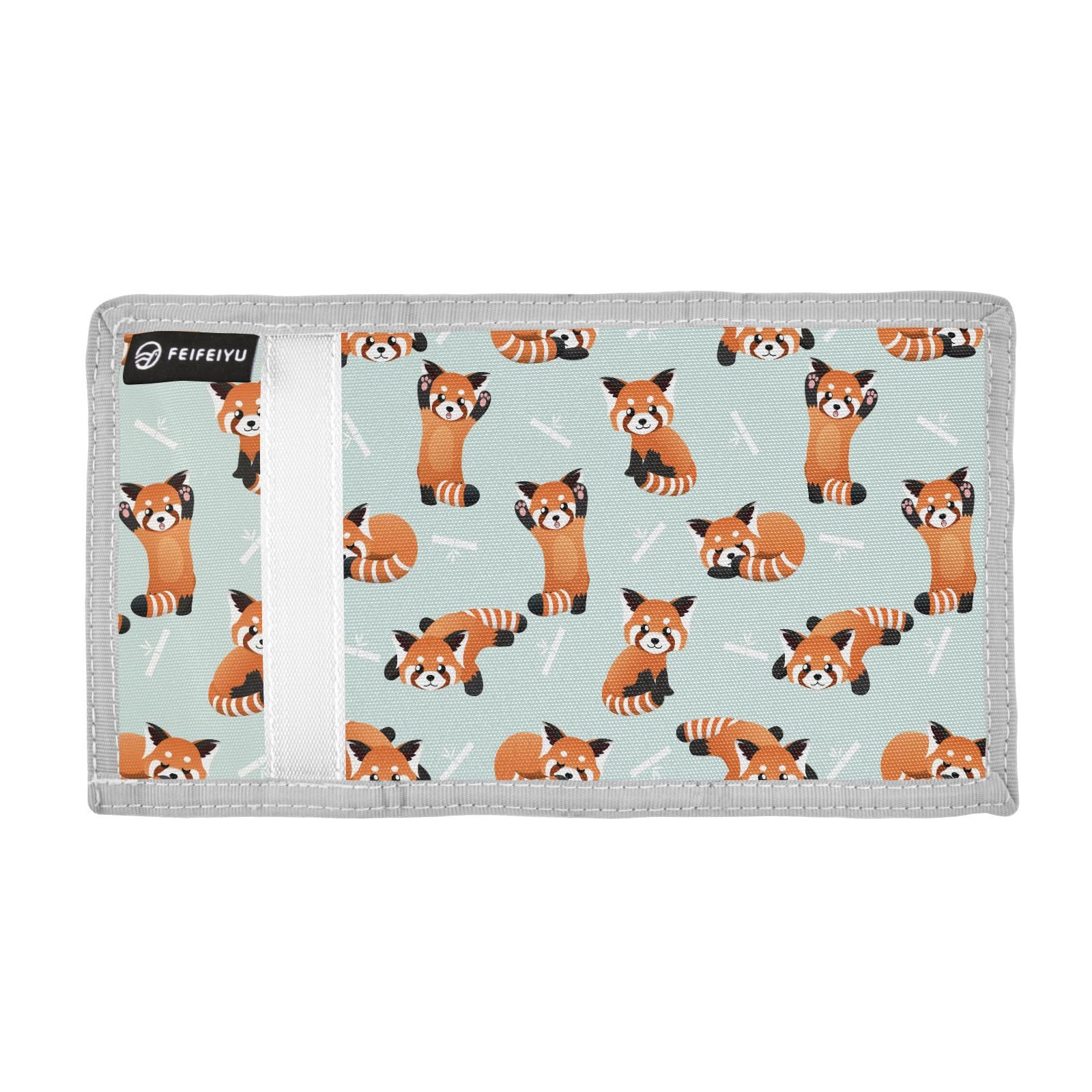 JHKKU Cute Red Panda Trifold Wallets for Kids Boys Girls, Outdoor Sports Wallet for Teen, with Zipper Coin Pocket Novelty Purse