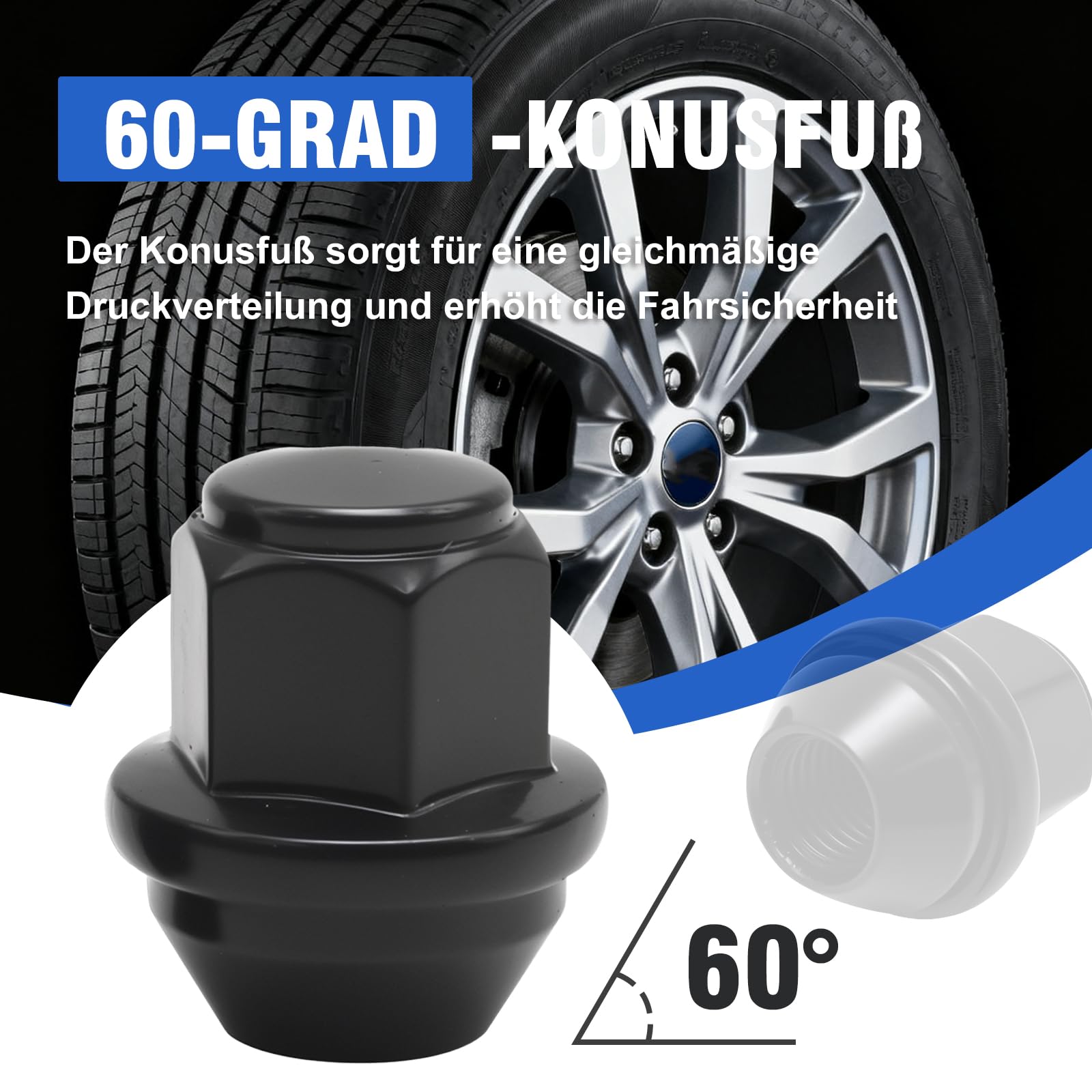 MIKKUPPA Wielmoeren M12 x 1,5 - SW19 vervanging voor Ford Fusion, Focus, Escape, Fiesta, 20 stuks eendelig chroom OEM Factory Style Bulge Acorn Seat MIKKUPPA Wielmoeren M12 x 1,5 - SW19 vervanging voor Ford Fusion, Focus, Escape, Fiesta, 20 stuks eendelig chroom OEM Factory Style Bulge Acorn Seat