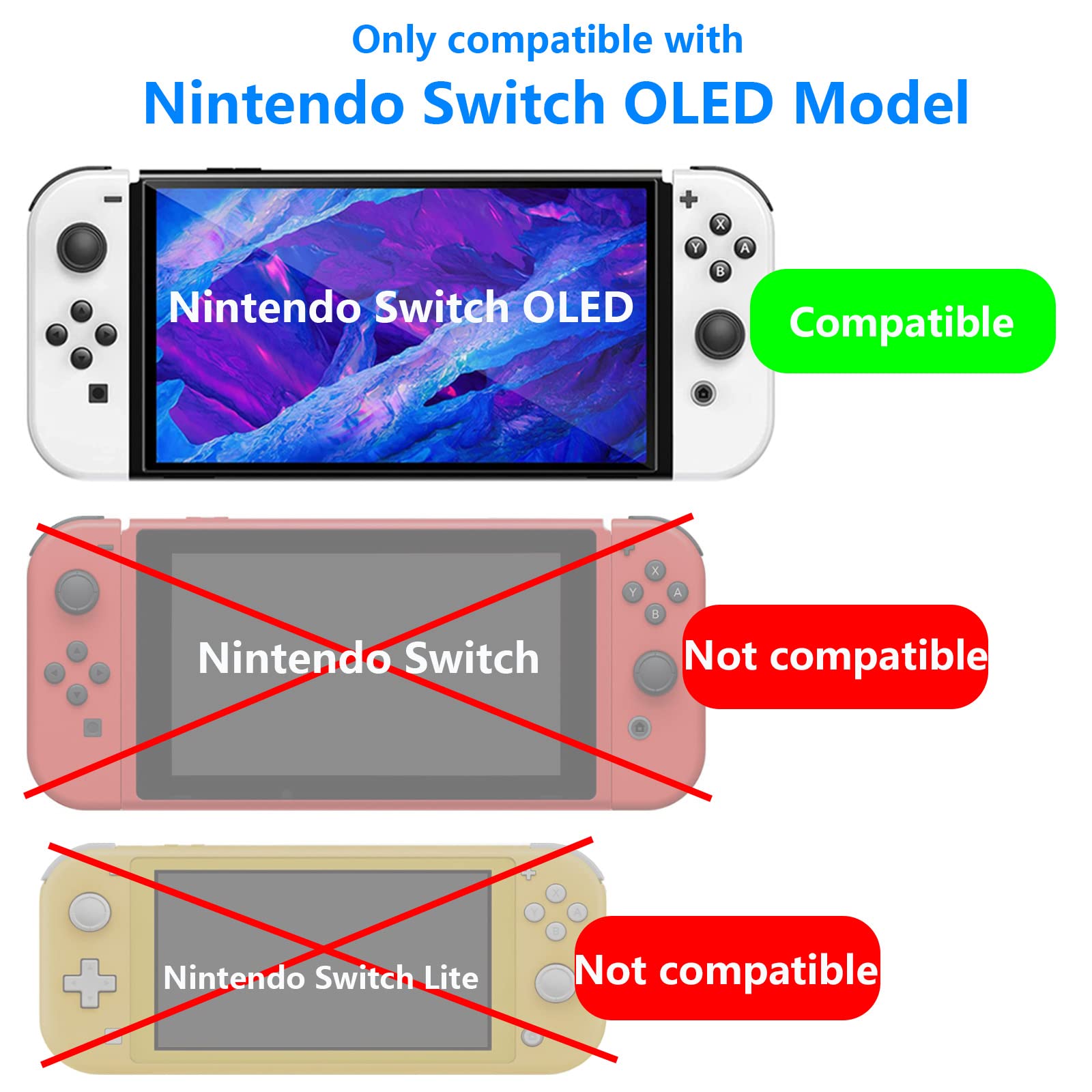 LUSEE 4 sztuki folii ochronnej kompatybilnej z Switch OLED model 7 cali 2021, pełne pokrycie, folia ochronna na wyświetlacz HD, folia ochronna na wyświetlacz HD, odporna na zarysowania,