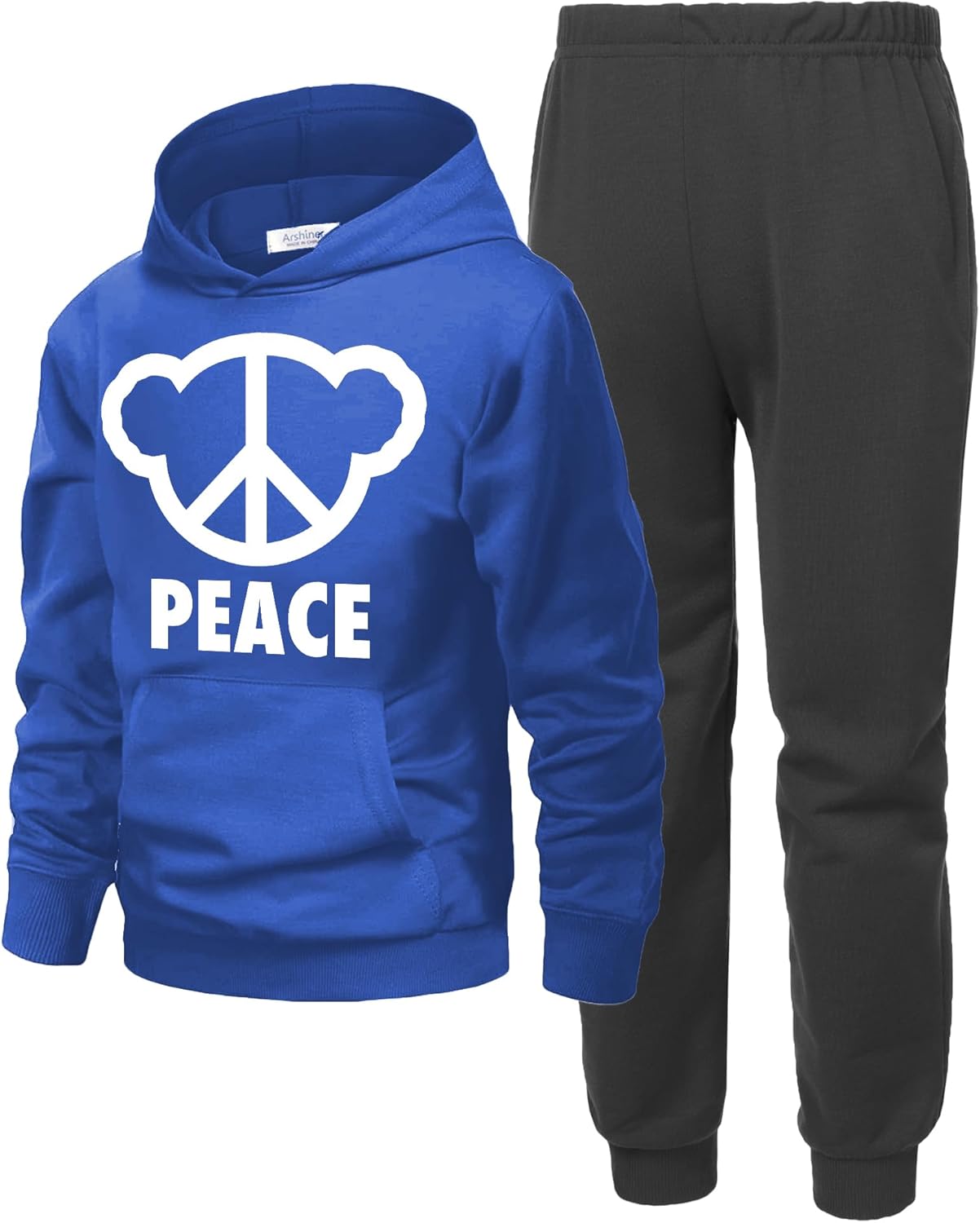 Arshiner 2 Piece Outfit Boys Pullover Hoodies Sweatshirt Suit For Kids Tracksuit Set