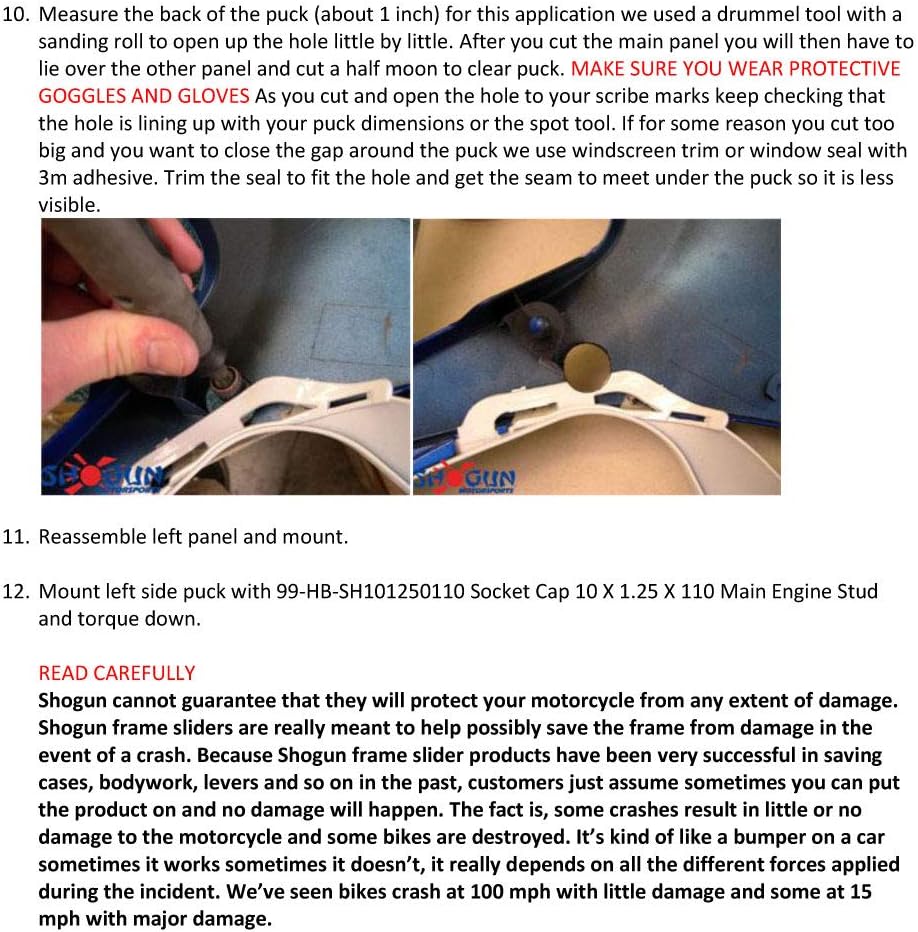 Shogun USA Made Suzuki GSXR600 GSXR 600 GSXR750 GSXR 750 2008 2009 2010 Black Frame Sliders RACE KIT BODY MOD REQUIRED LEFT SIDE - 750-5449