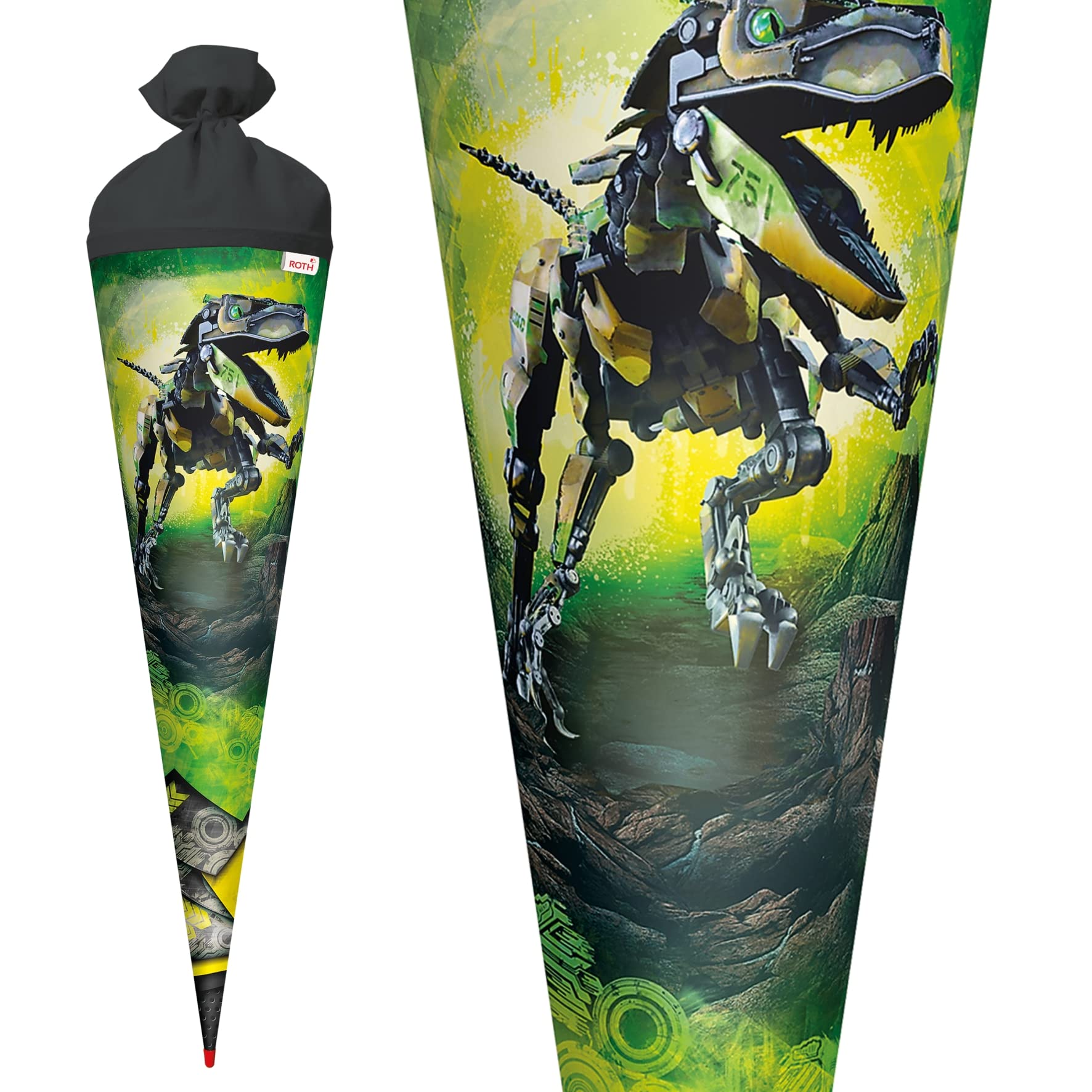 ROTH Robo-Rex Cornet de 70 cm avec fermeture en feutre Rouge