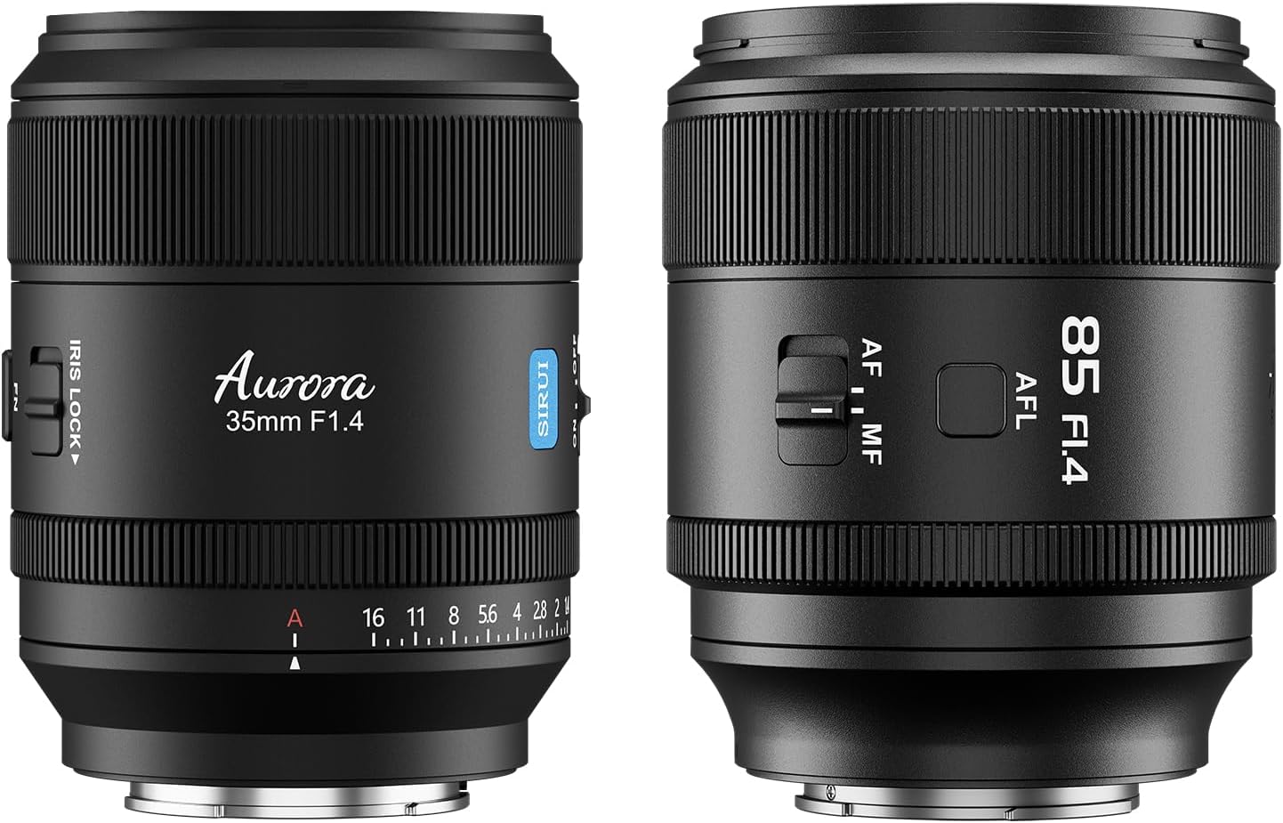 SIRUI Aurora F1.4 Full Frame Auto Focus Lens Set, 85mm Telephoto Prime Portrait & 35mm Wide Angle Prime Lens for X Mount Cameras, Black