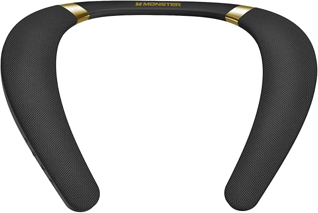 Monster Neck Speaker, Boomerang Neckband Bluetooth Speakers Wireless, Portable Bluetooth Speaker with 12H Playtime, True 3D Stereo Sound, Built in Mic, IPX7 Waterproof Speaker for Home Outdoor