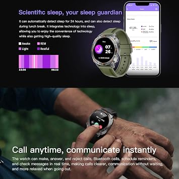 Smart Watches for Men with Rotating Bezel, Bluetooth Call Military Smartwatch Waterproof Tactical Fitness Tracker iOS Android Compatible