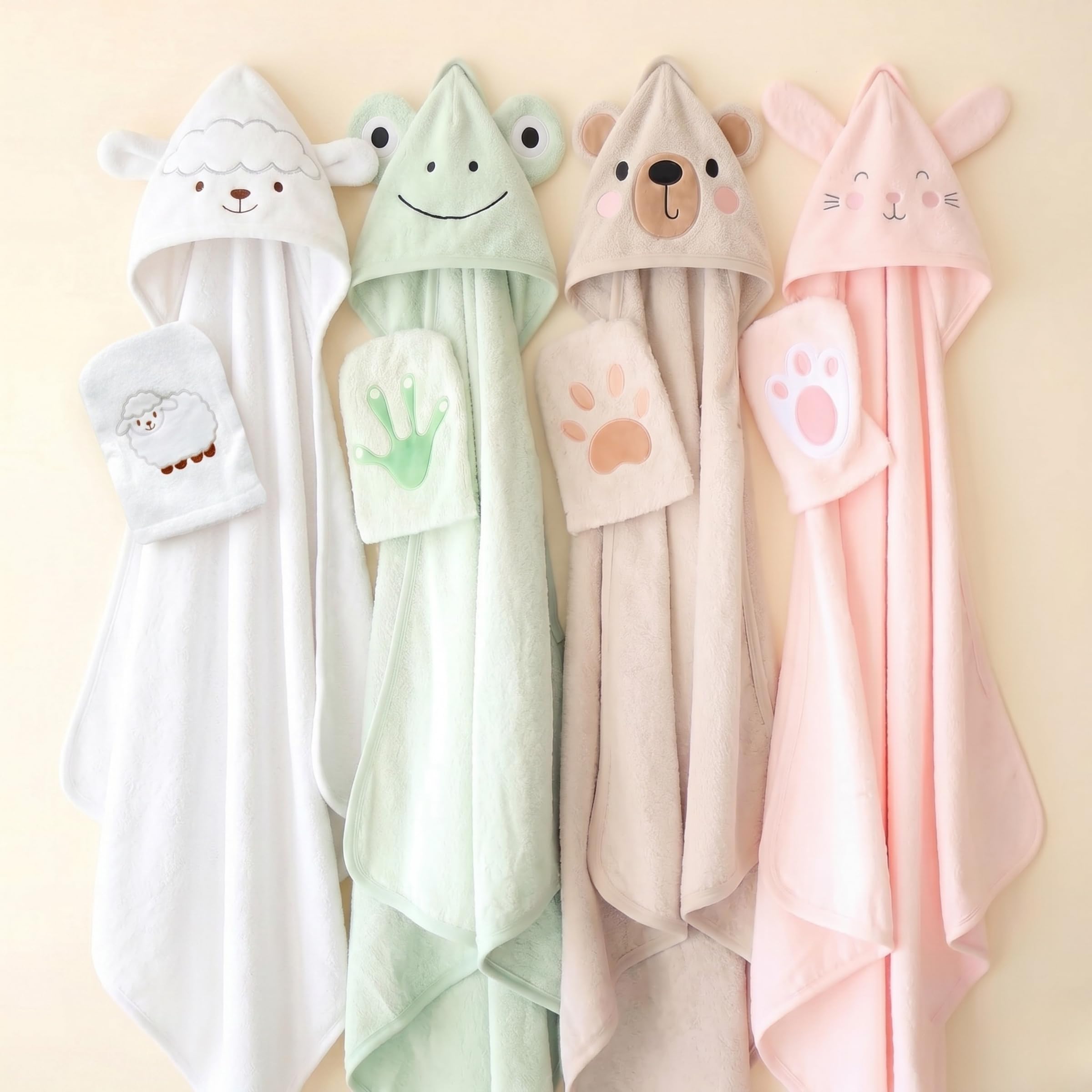 Cuddlebug Accappatoio Neonato con Cappuccio e Lavetta - 100% Spugna di Cotone per Neonati e Bambini - Asciugamano Neonato Super Morbido e Assorbente - Essenziali Bagnetto (85x85cm) - Orso