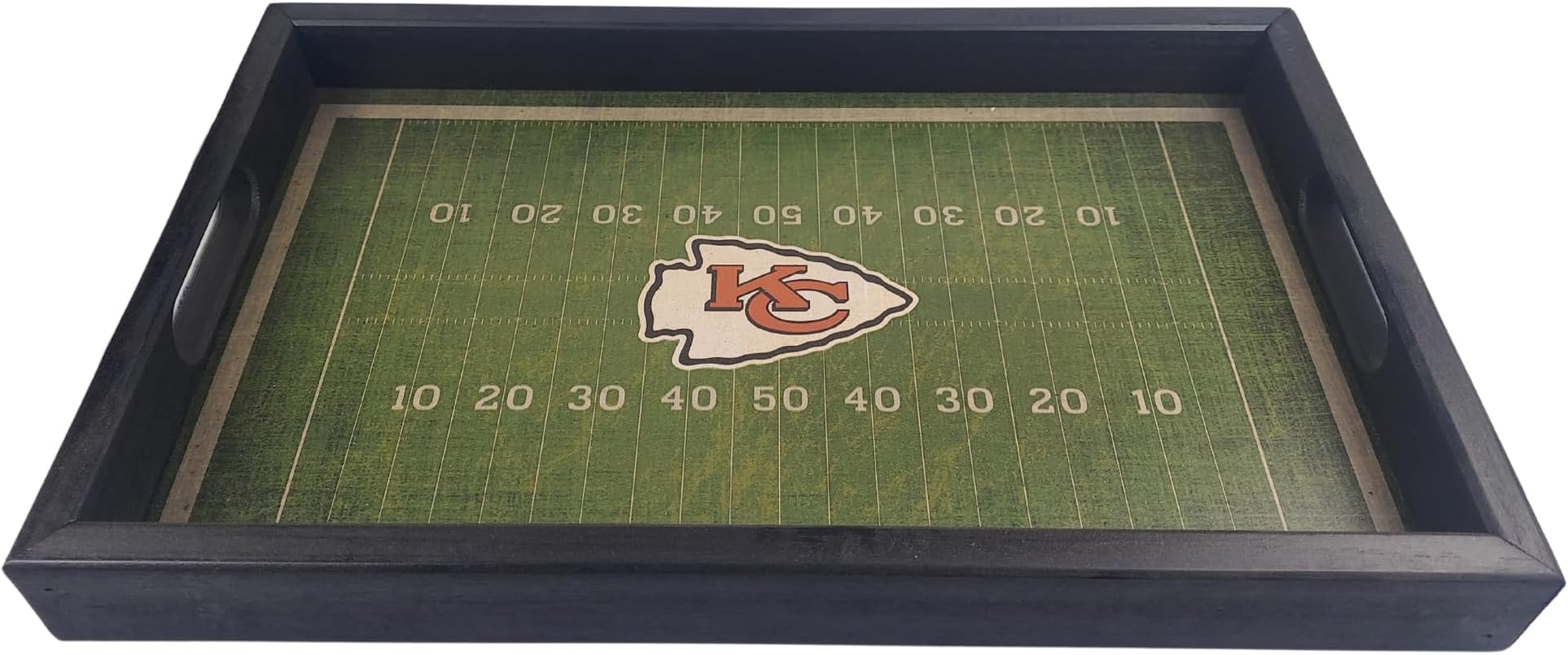 Kansas City Chiefs NFL Football Field Tray by Fan Creations - Decorative Team Logo Server with Handles for Food & Drink - for Game Day Entertaining or Tabletop Organizer - Show Your Chiefs Pride