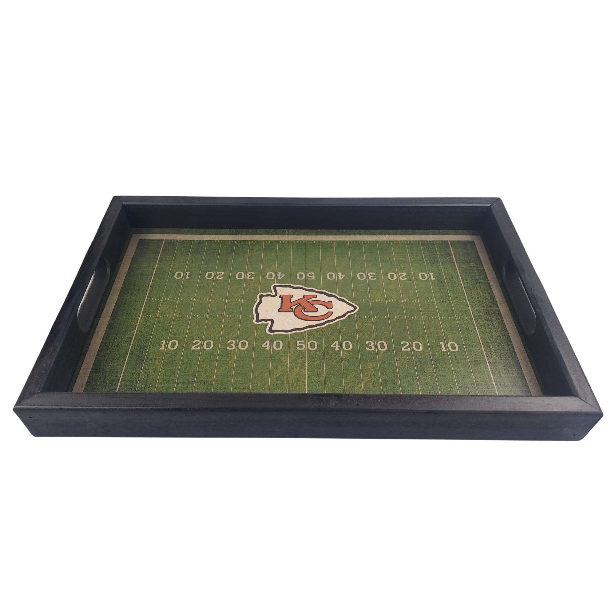 Kansas City Chiefs NFL Football Field Tray by Fan Creations - Decorative Team Logo Server with Handles for Food & Drink - for Game Day Entertaining or Tabletop Organizer - Show Your Chiefs Pride