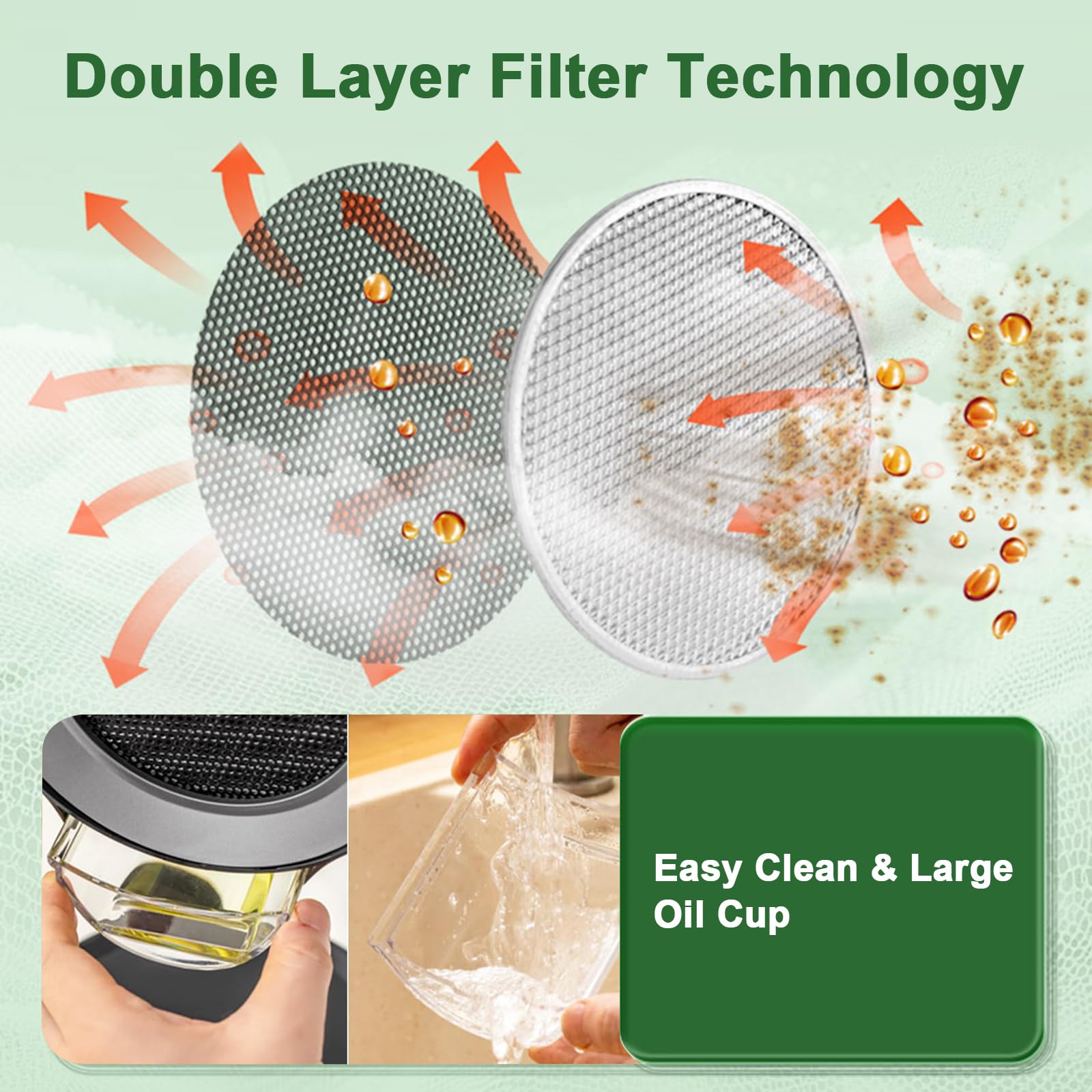 Cappa Aspirante Portatile per Cucina，Cappa Estraibile con Inclinazione, 3 Velocità, Filtro Alluminio - Senza Installazione per Casa, BBQ, Campeggio, Design Compatto e Silenzioso