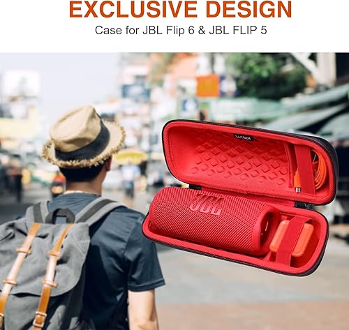 Miniatura 3 de LTGEM EVA Estuche De Transporte Duro Para JBL FLIP 765GRIP Altavoz Bluetooth Portátil Impermeable - Rojo