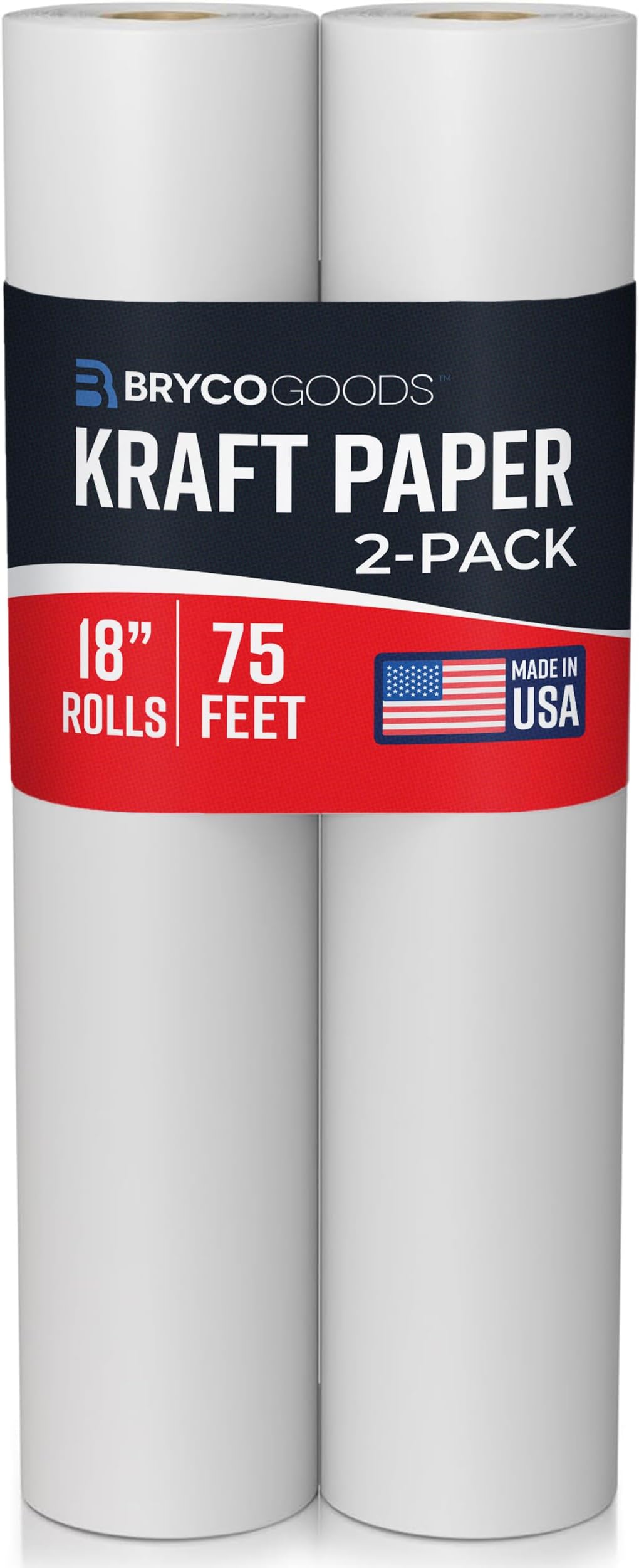 White Kraft Arts and Crafts Paper Roll ââ‚¬â€œ 2 Pack of 18ââ‚¬Â x 75ââ‚¬â„¢ (900 Inch) Rolls - Ideal for Paints, Wall Art, Easel Paper, Fadeless Bulletin Board Paper, Gift Wrapping Paper & Kids
