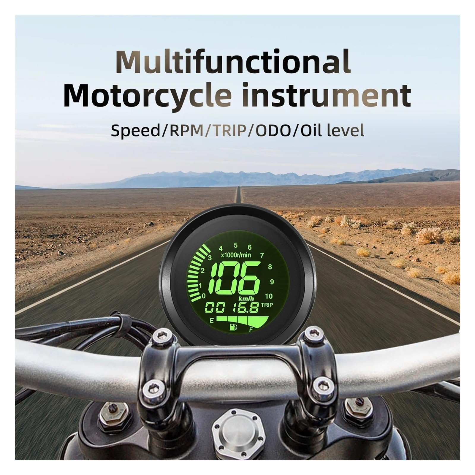 Tachimetro Per Moto A 7 Colori LED Digitale Per Moto E Scooter, Cruscotto, Strumenti RPM, Misuratore Di Livello Dell'olio Universale Tachimetros