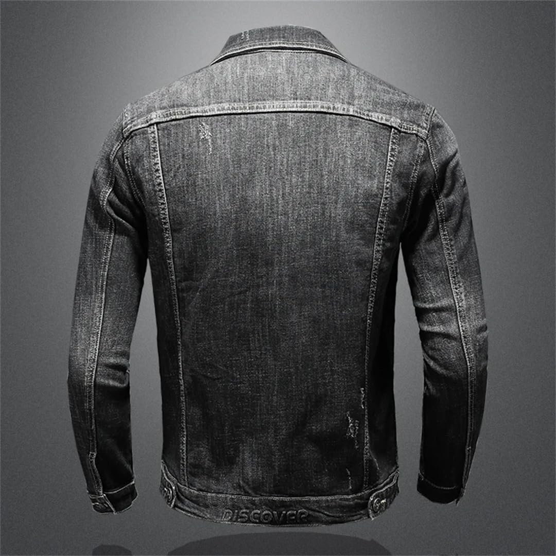 Męskie ciepłe retro motocykl punk streetwear grube płaszcze bawełniana wkładka kowbojska odzież wierzchnia kurtka dżinsowa