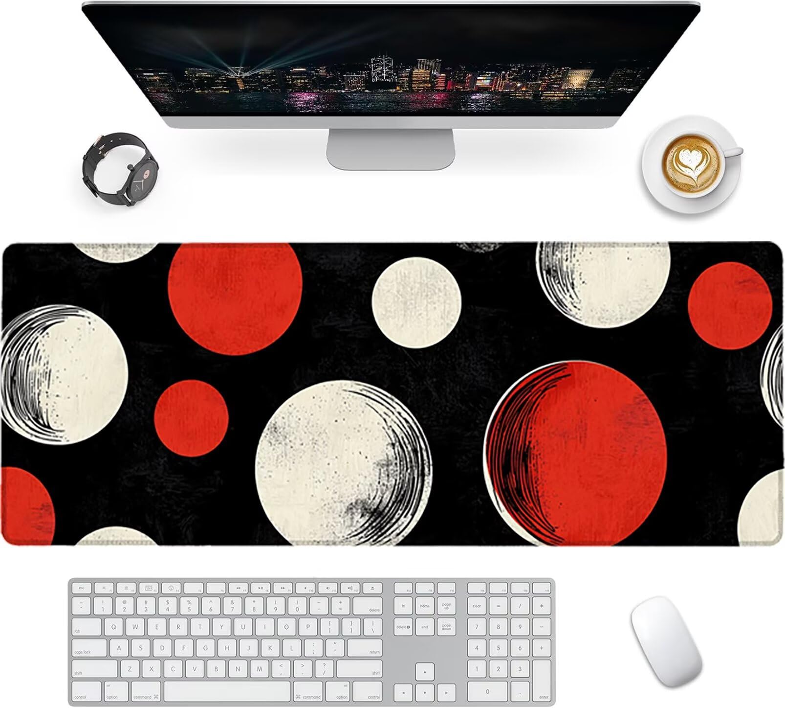 Lpfieonn Einfach Großes Schreibtischunterlage, XXL Schreibtischunterlagen, Schwarz XXL Wasserdicht Gaming Mousepad mit Vernähter Rand und Rutschfeste Gummibasis, für Laptop/Hause/Büro 120x60cm PF-3001