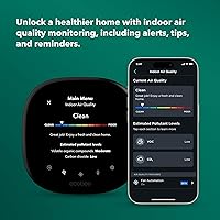 Vista 6 de ecobee Termostato inteligente prémium con sensor inteligente y monitor de calidad del aire, termostato Wifi programable, funciona con Siri, Alexa