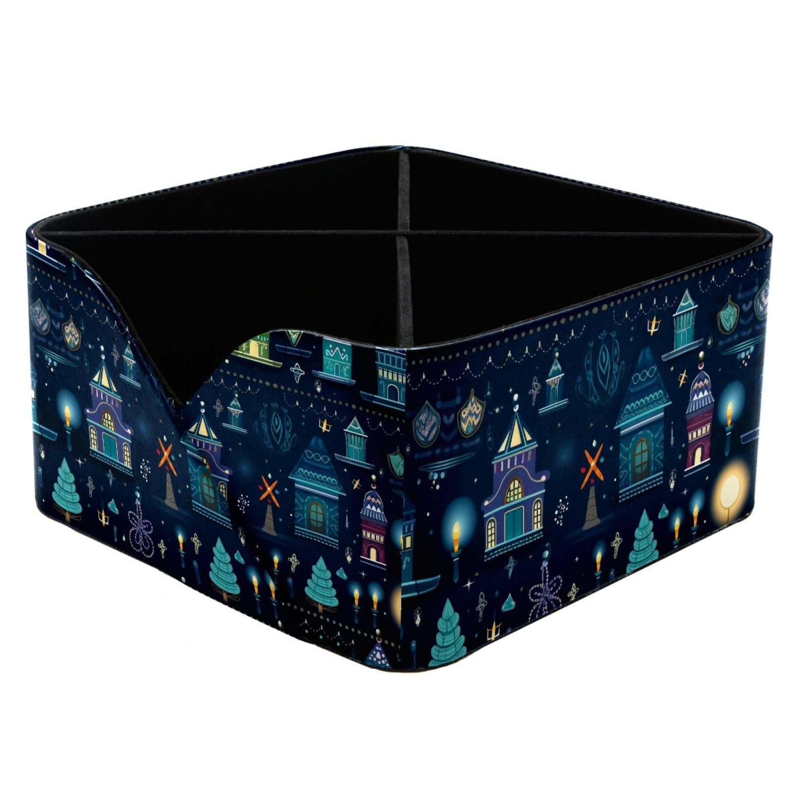 Organiseur de bureau en cuir bleu chic Hanukkah avec porte-stylo élégant