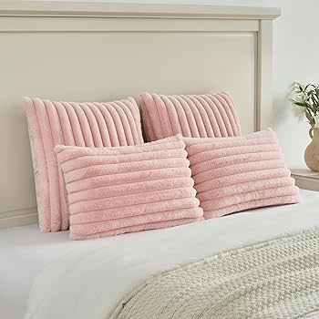 Amazon.com: FUTEI Pink Striped Decorative Throw Pillow Covers