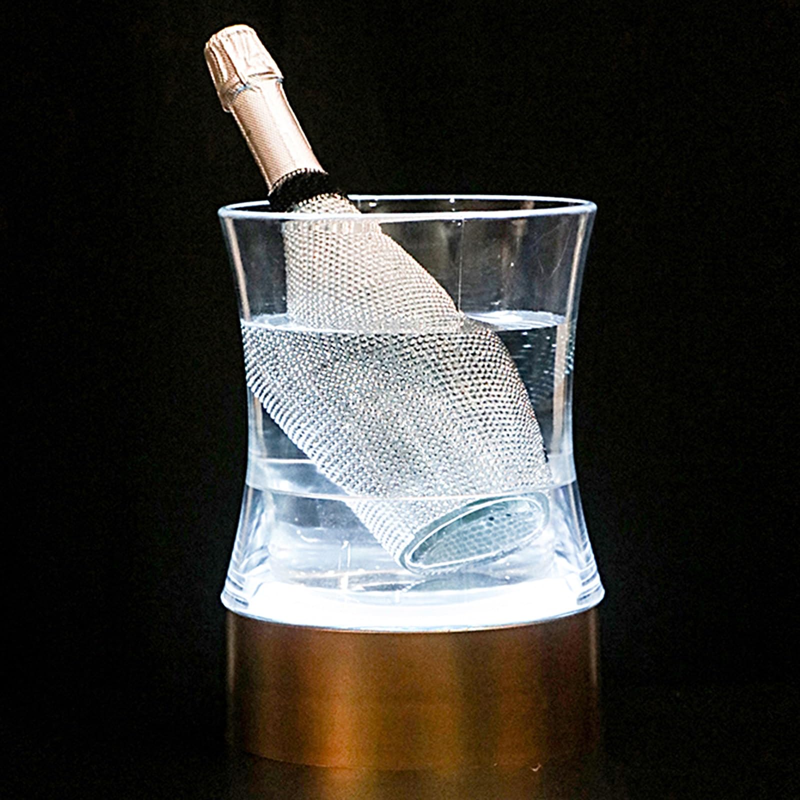 Enfriador de Botellas Luminosa Comercial Accesorios de Bars Cubitera Acrílica para Champán para Fiestas Privadas, Restaurantes de Hotel, Bares Informales, Discotecas(White)