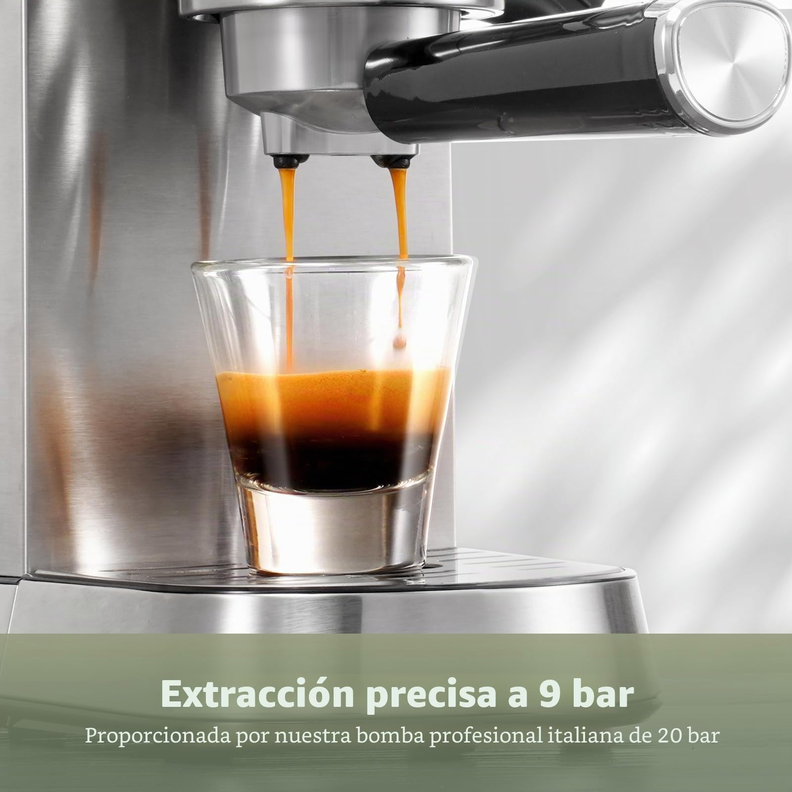 Gevi Cafetera espresso comercial y cafetera profesional de 20 bares con espumador de leche, cafetera espresso de acero inoxidable para el hogar, máquina compacta de capuchino