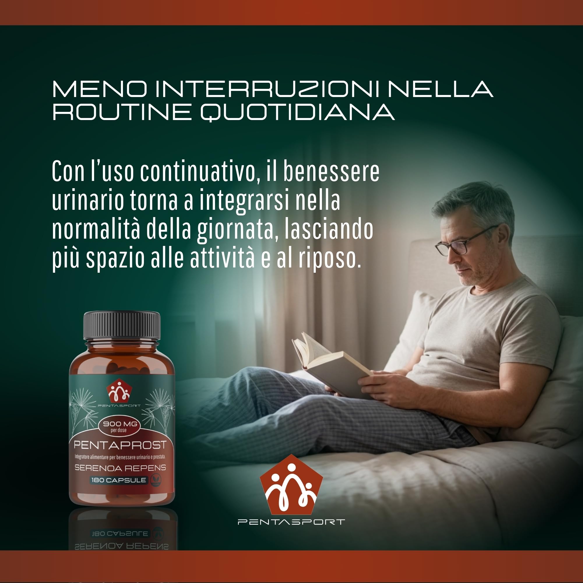 Serenoa Repens Prostata Forte 900mg 180 Capsule - Integratore Benessere Uomo con Saw Palmetto a Supporto della Funzione Prostatica e Urinaria