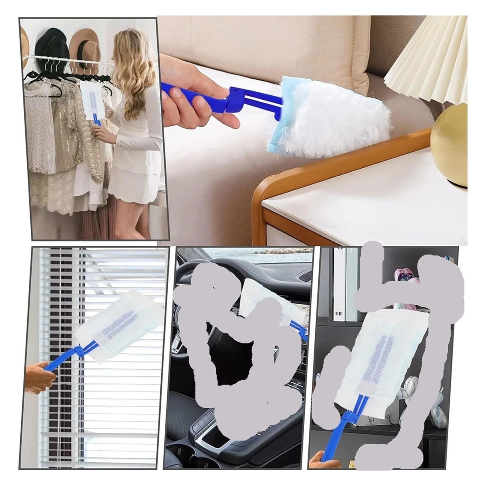 Kit de recargas Plumero electrostático, Microfibra for Quitar el Polvo, Muebles, persianas, Ventiladores Techo y Paredes, 40 Uds para Limpiar El Polvo