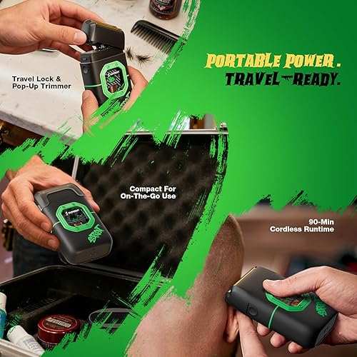 Miniatura 5 de SUPRENT Afeitadora profesional de aluminio, motor vectorial de 13000 rpm, maquinilla de afeitar eléctrica para cabeza, barba y cuello, afeitadora