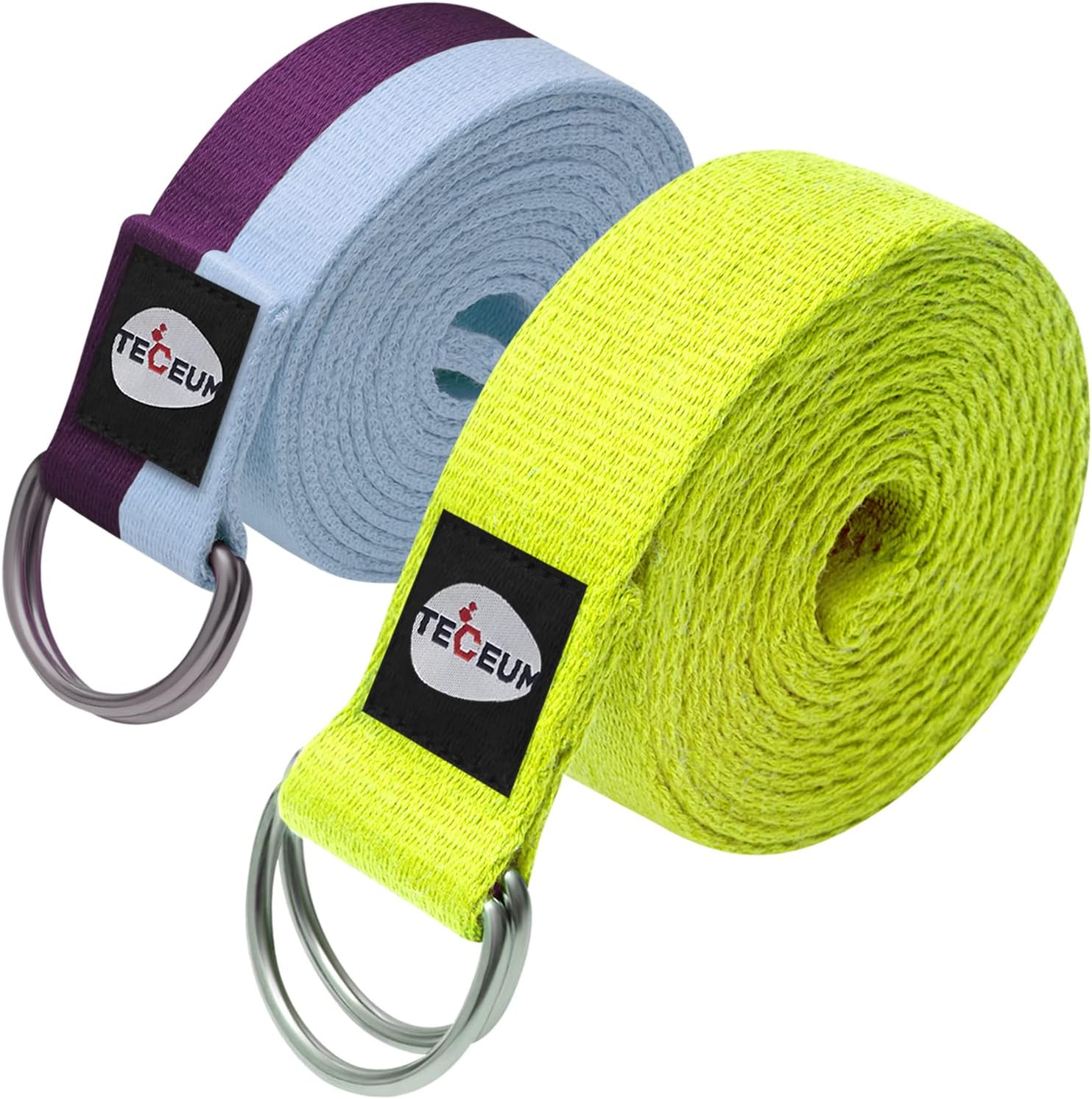 "TASTY" Summer Bundle [Set of 2] Yoga Straps (2 x 8FT) Mixed Blueberry & Green Apple
