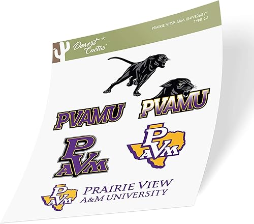 Miniatura 3 de Desert Cactus Prairie View A&M University Panthers PVAMU - Calcomanías de vinilo para botella de agua para laptop, hoja de recortes de automóvil, T2