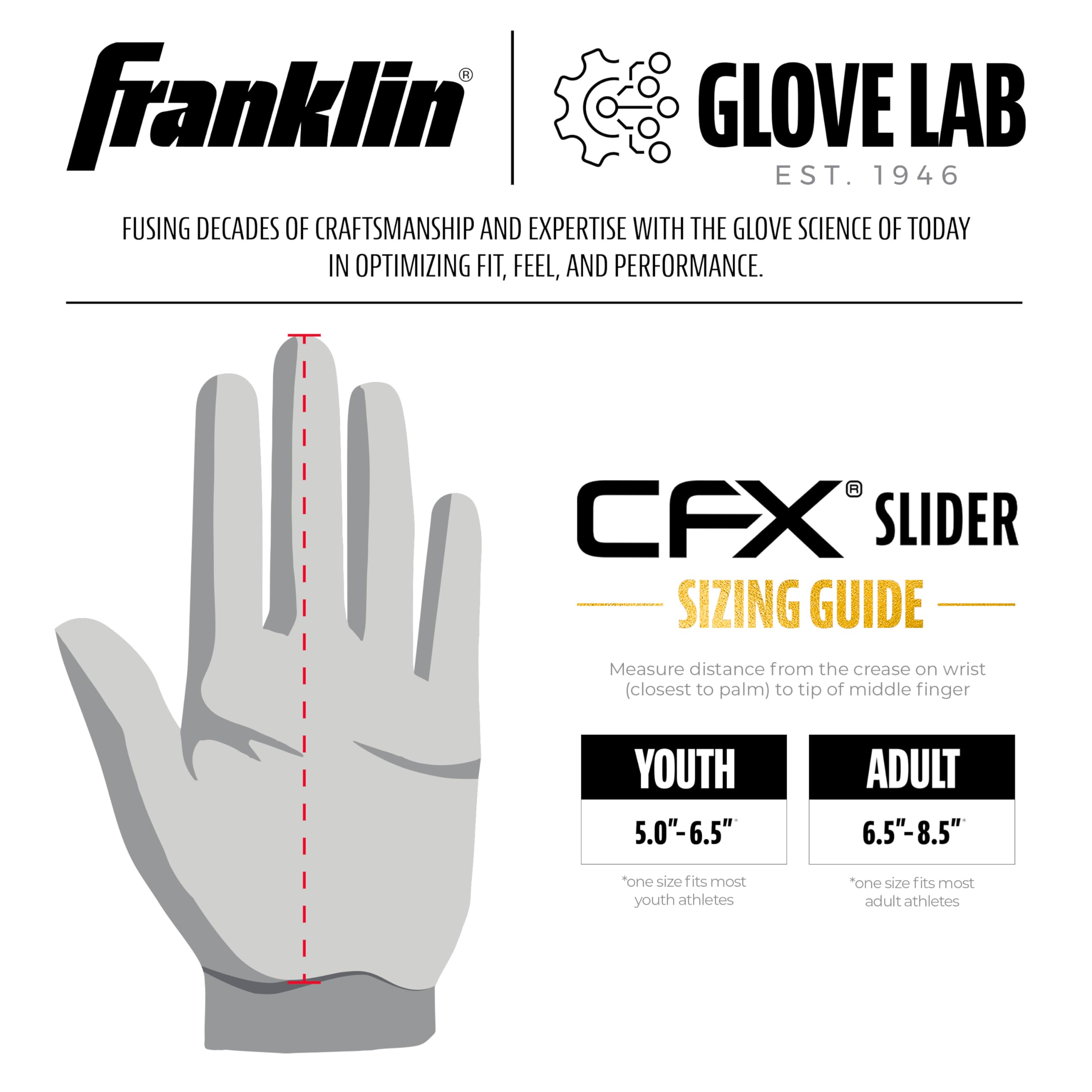 Franklin Sports Cfx Prt Adult Protective Baserunning Sliding Glove Gants de Protection Unisexe