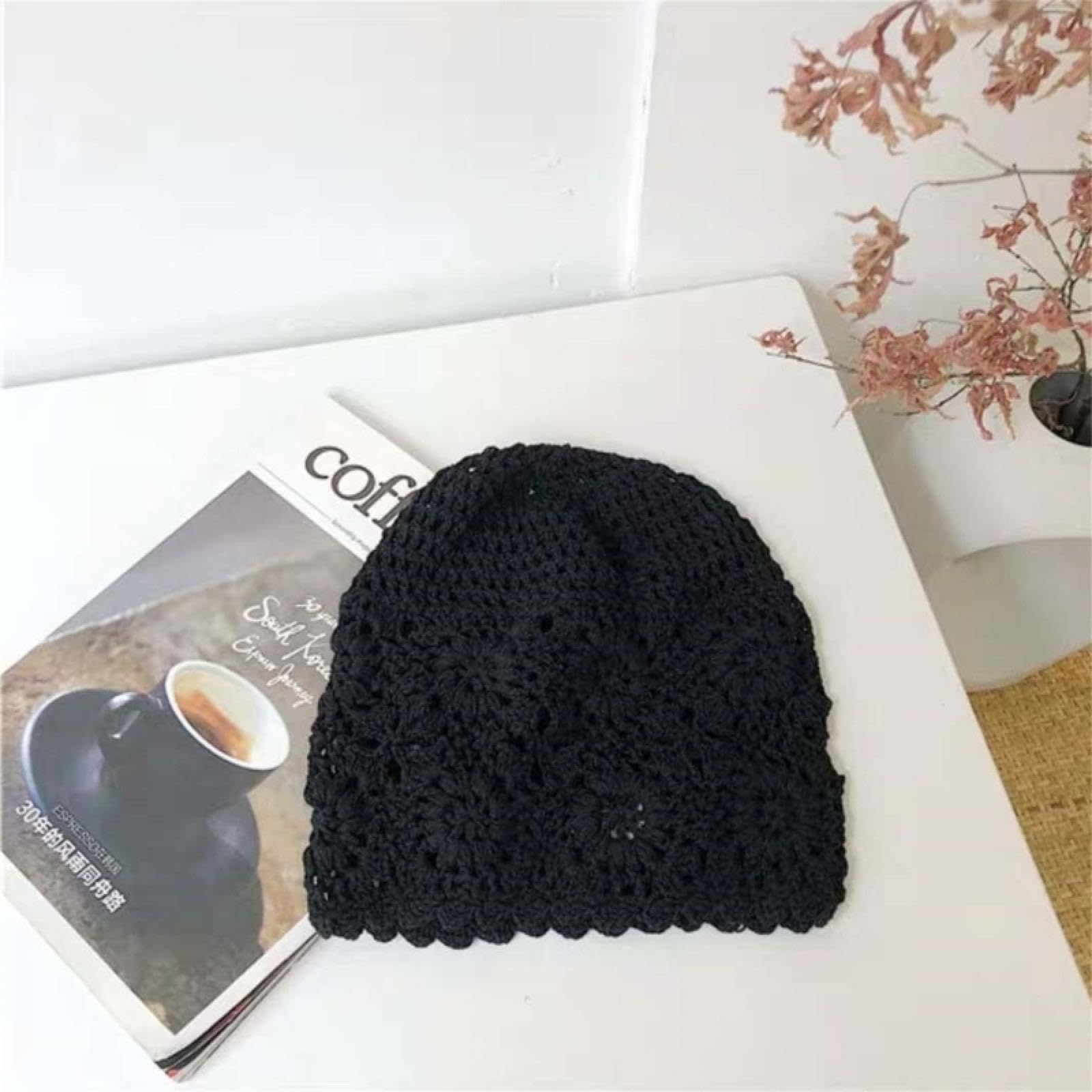 SiVaji Strickmützen Hüte Mützen Caps Beanie Frauen Baumwolle Häkeln Slouchy Mütze Handgemachte Weiche Stricken Leichte Hüte