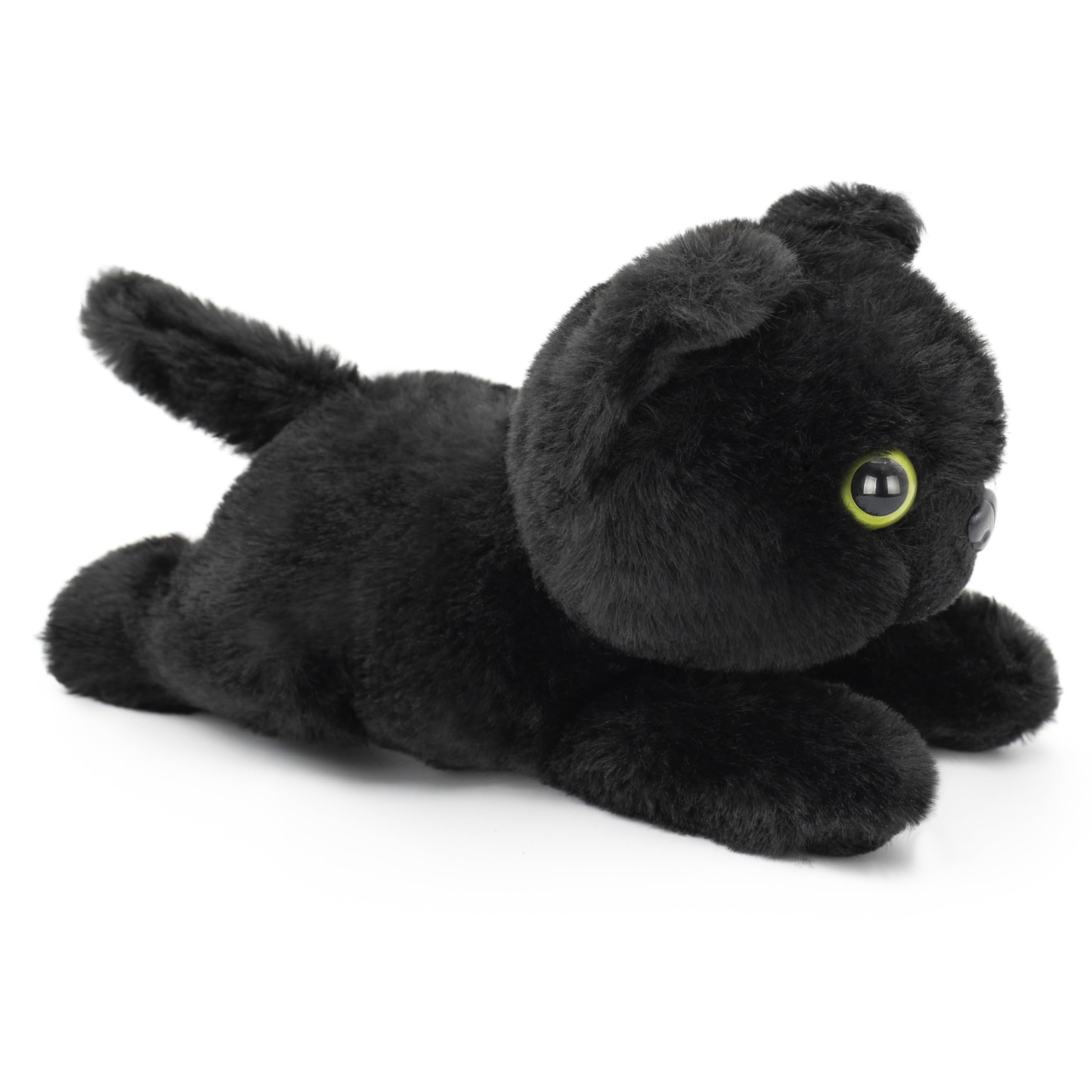 IKASA Black Cat Stuffed Animals Plush Toys 8 inches Cute Plushie Kitten Soft Cuddly Toy Gifts for Family