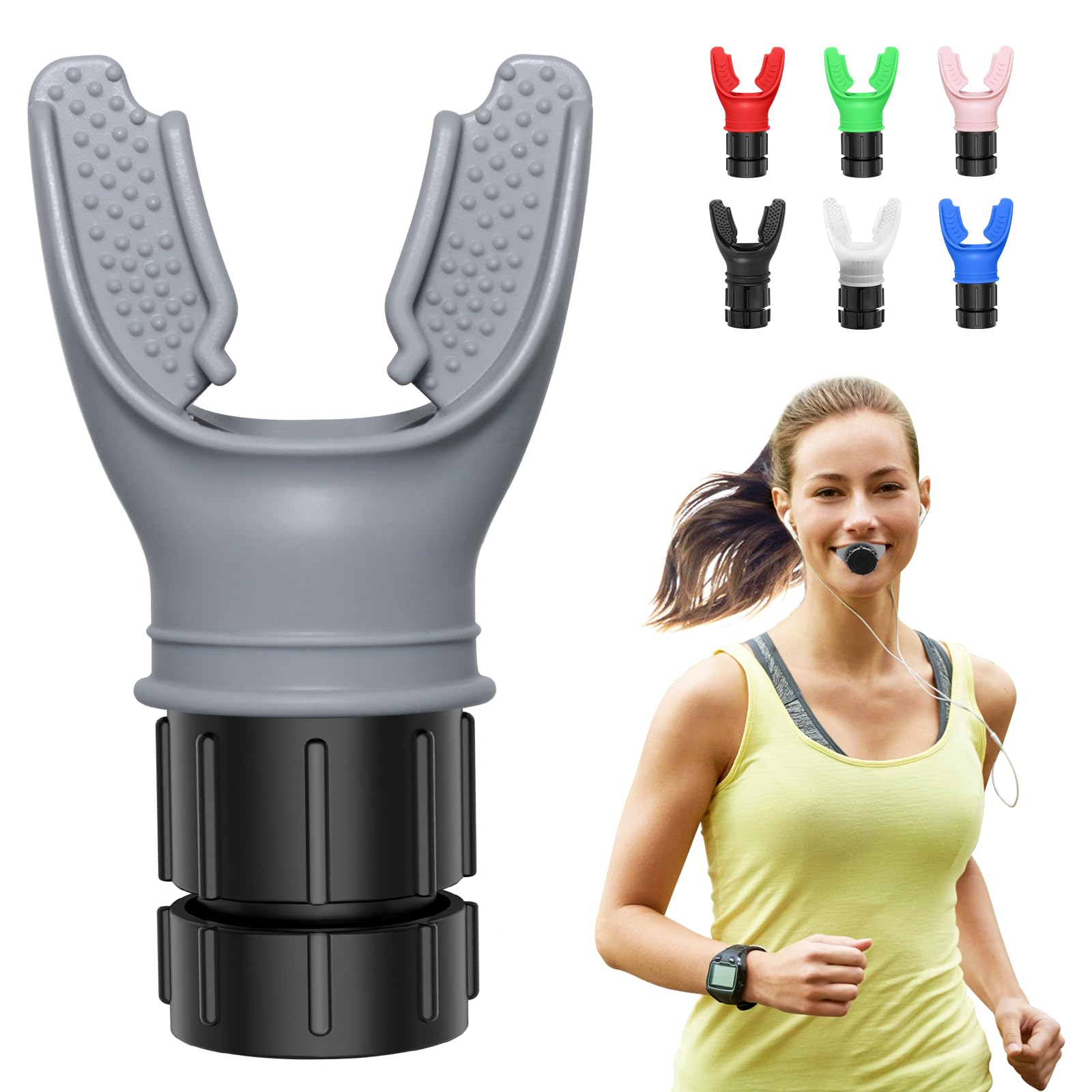 Respiratore Allenamento, Espansore Polmonare di Respirazione, Esercizio Respiratorio per Polmoni, Respiratore Spirometro Aumenta la Forza Respiratoria per Terapia Respiratoria (Grigio)