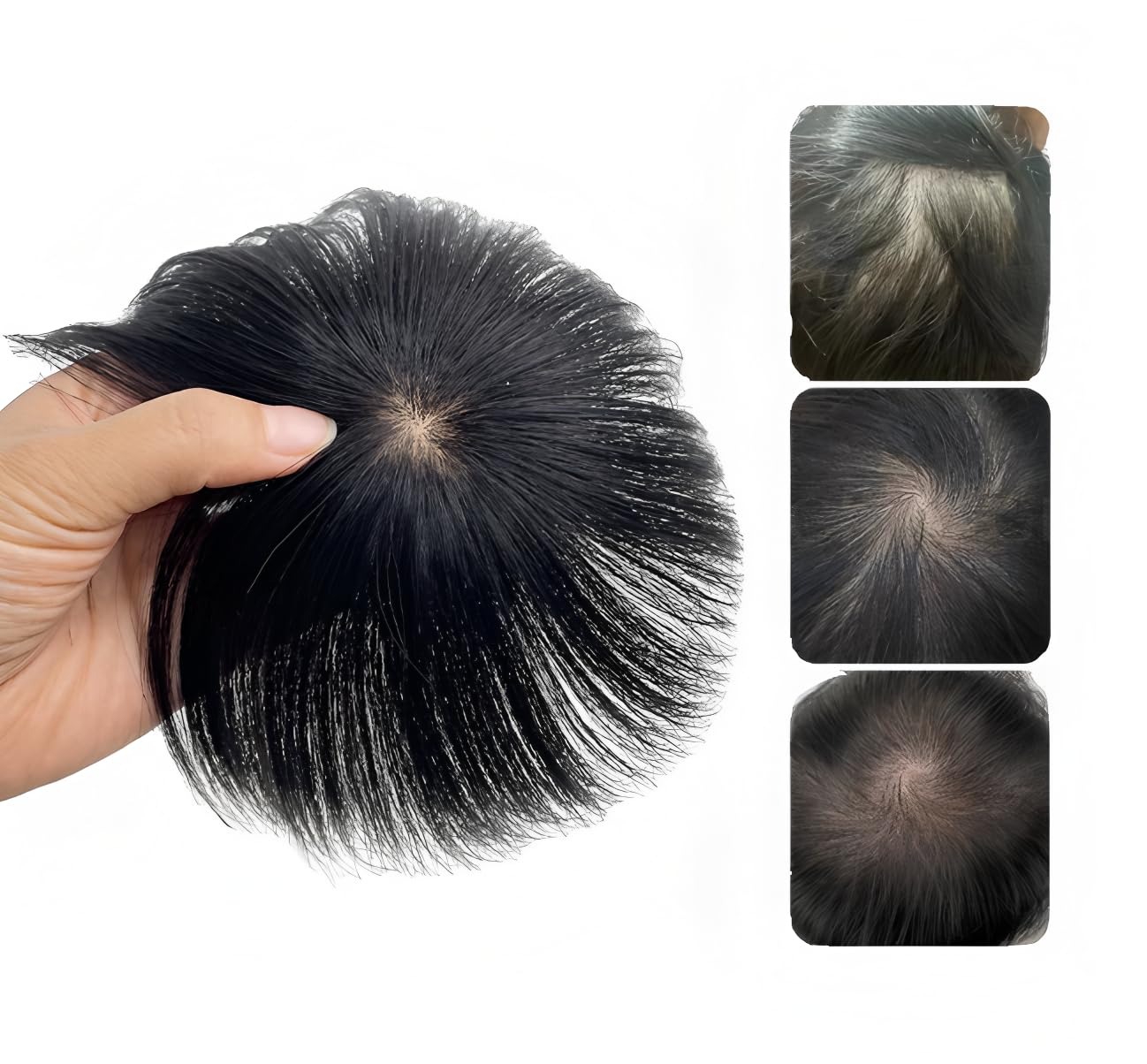 新品　人毛　風に強い　22X20㎝　男性部分　かつら　分け目自由　 ノーカット Amazon.co.jp: HARSW 極薄タイプ トップカバー 部分かつら 男性