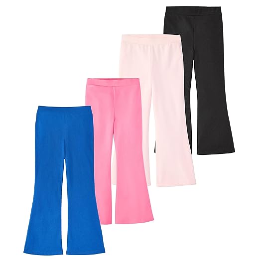 Garanimals Baby & Toddler Girl Pink Flare Bottoms - Machine-Washable Kid's Clothes - Size 6T - Black, Pink, Navy Blue - 4 Pack