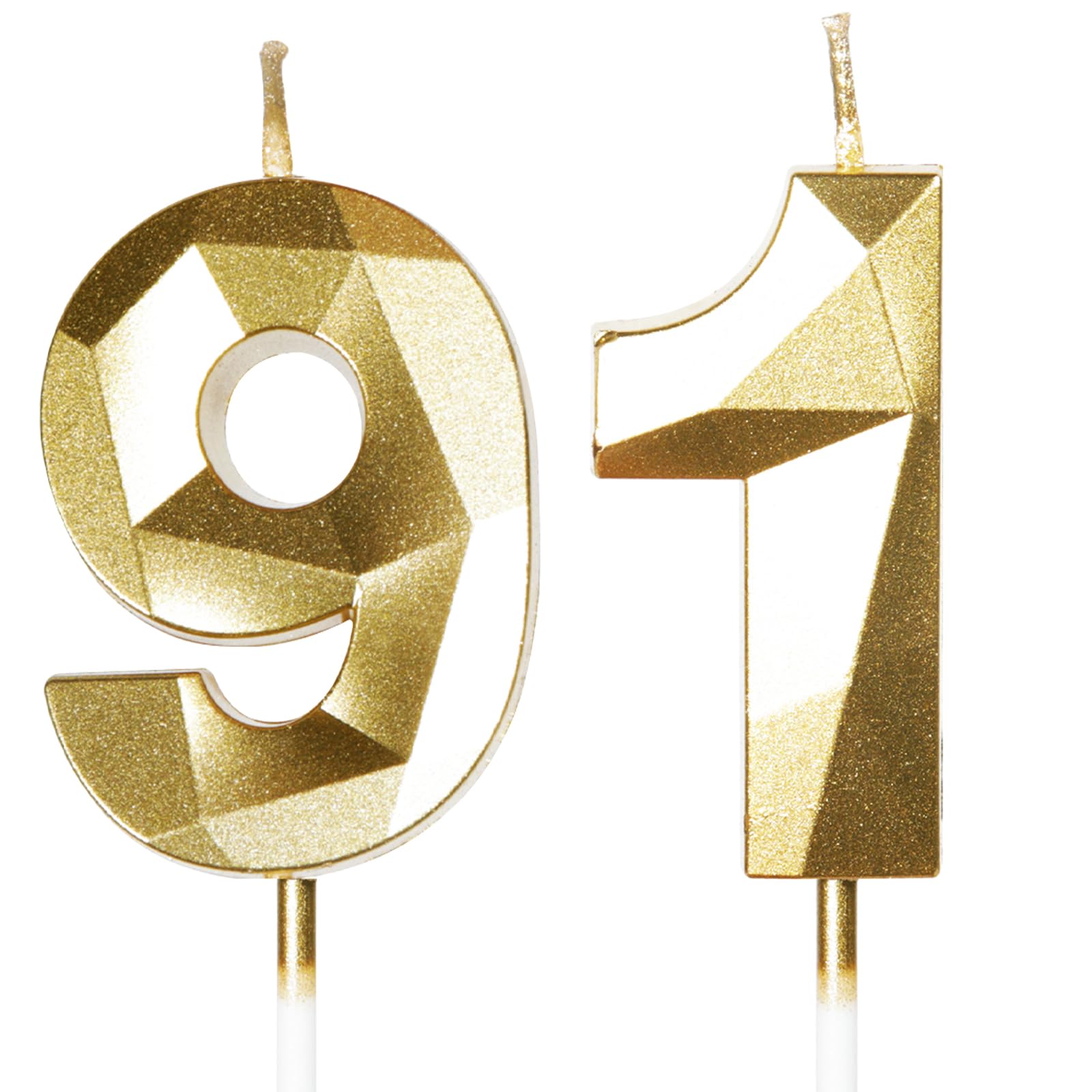Yiran 50th Birthday Candles, Gold Number 50 Happy Birthday Candles, Cake Topper Decorations for Birthday Party, Wedding Anniversary Celebration Supply — view 221