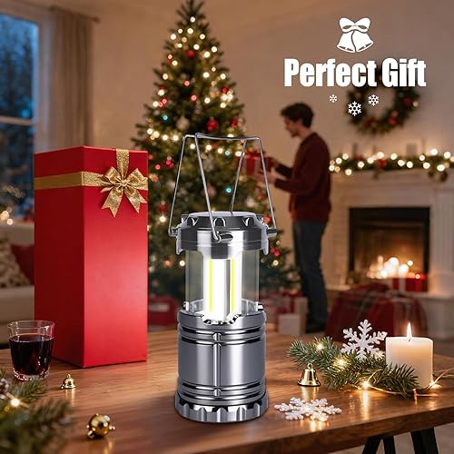 Miniatura 7 de KUNHE Paquete de 60 faroles LED para campamento, funciona con pilas (incluye 180 pilas alcalinas AA), 350 lúmenes, IPX4, luz impermeable para cortes