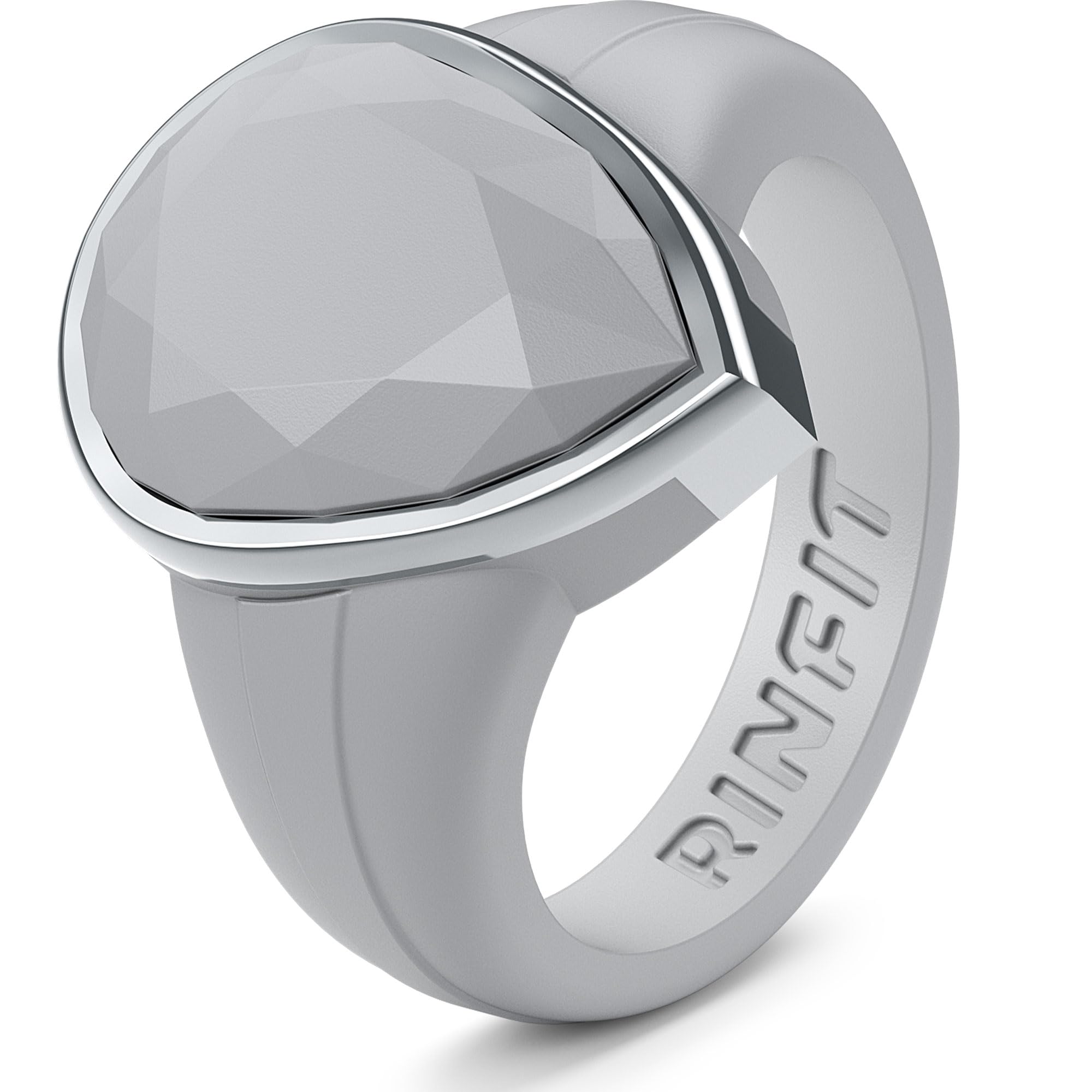 Rinfit Women's Silicone Rings - Engagement or Promise Rings for Her - Oversized Pear Silicone Wedding Bands Women - Patented Design