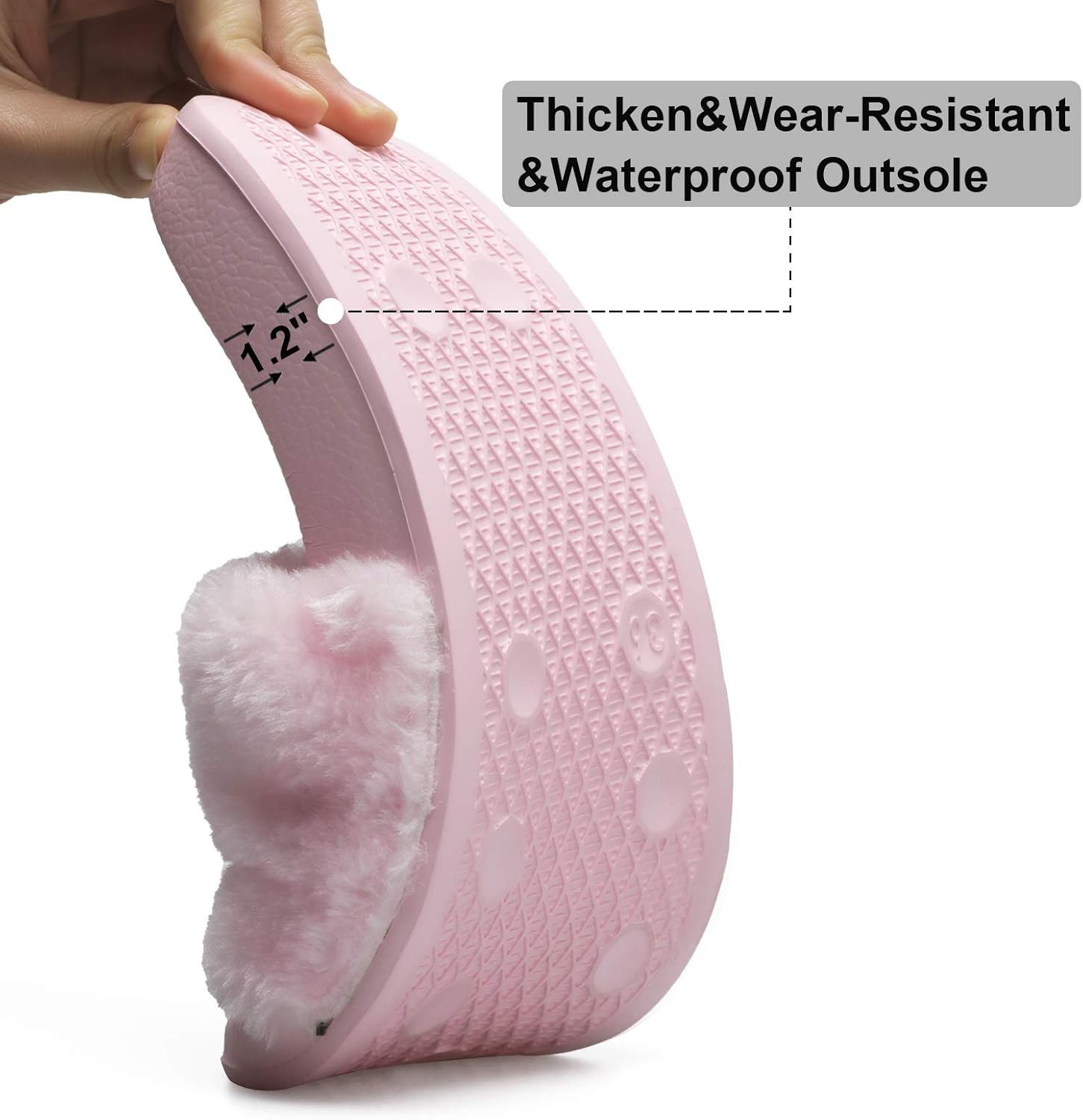 Spesoul Womens Fuzzy Slides Open Toe Furry Slide Slippers Indoor Outdoor Slides Sandals Casual Flat Fluffy House Slippers 8 Pink image 5 of 7 B07H9MQ7KG