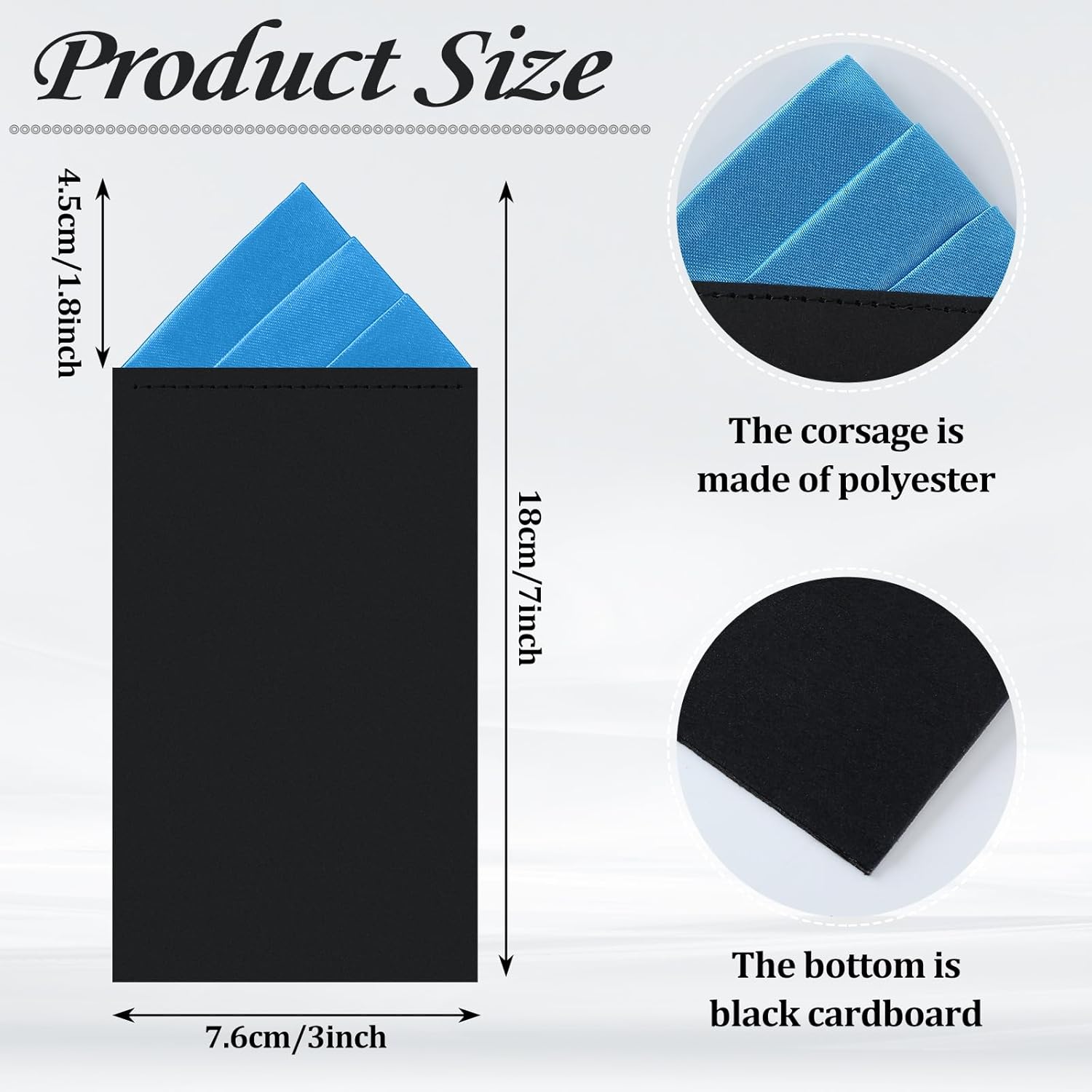 Xuhal 21 Pcs Pre Folded Triangles Pocket Square Suit Masculine Polyester Pocket Square Handkerchief on Card for Men, 21 Colors - Image 2