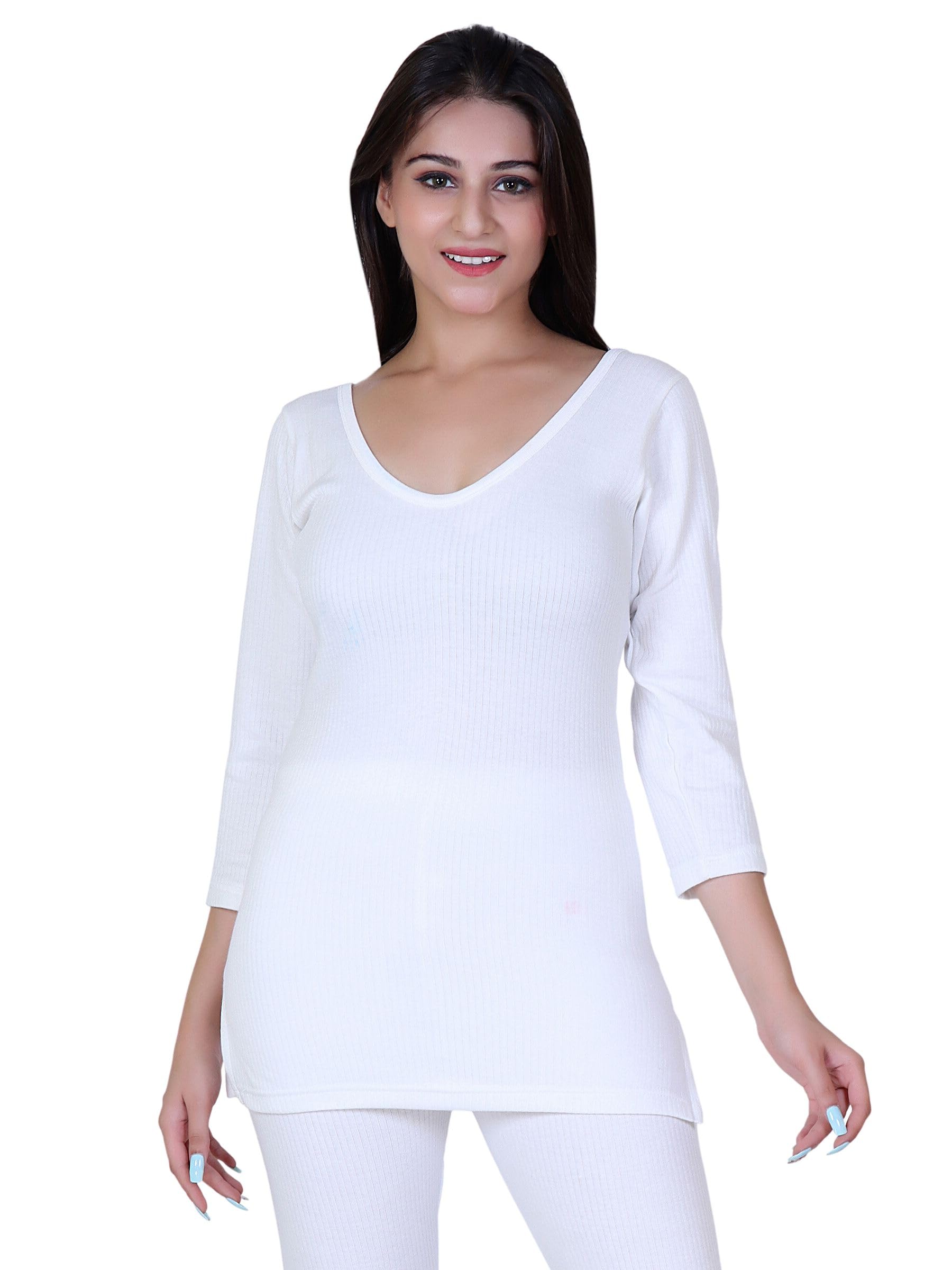 Womens Thermal Body Warmer Top | Full Sleeve Top for Women | Ultra Soft | Winter Inner Wear Top (Pack of 1) (White, 110/3XL)-image-49