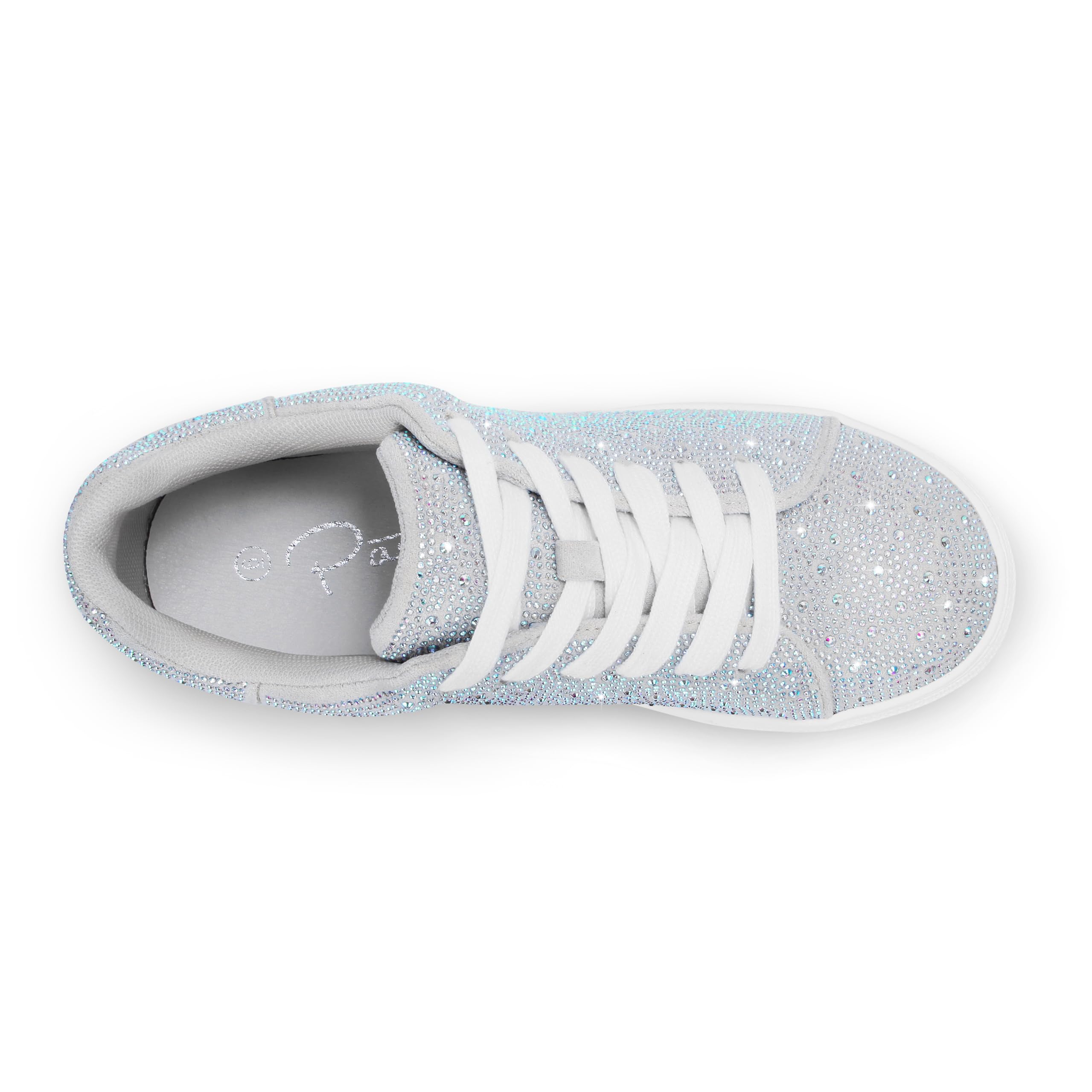 PARTY Scarpe da ginnastica da donna con strass glitterati e plateau, alla moda, da sposa, con lustrini,
