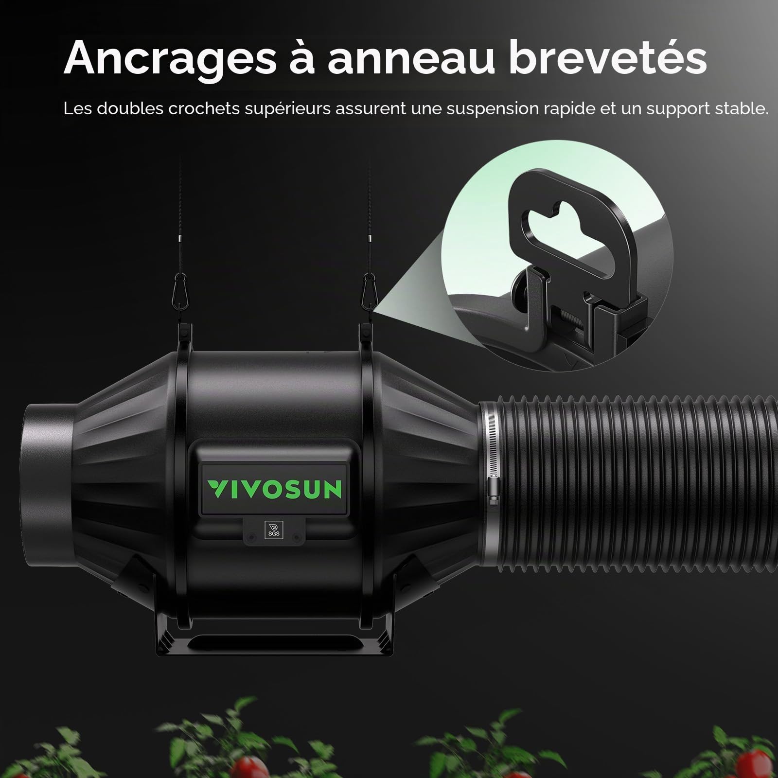 VIVOSUN Kit d‘Extraction d’Air Intelligent Pro 100mm AeroZesh T4 GrowHub E42A+ Contrôle VPD Température Humidité, Connexion APP Filtre à Charbon Actif Conduit Ventilation Tentes Culture Hydroponie