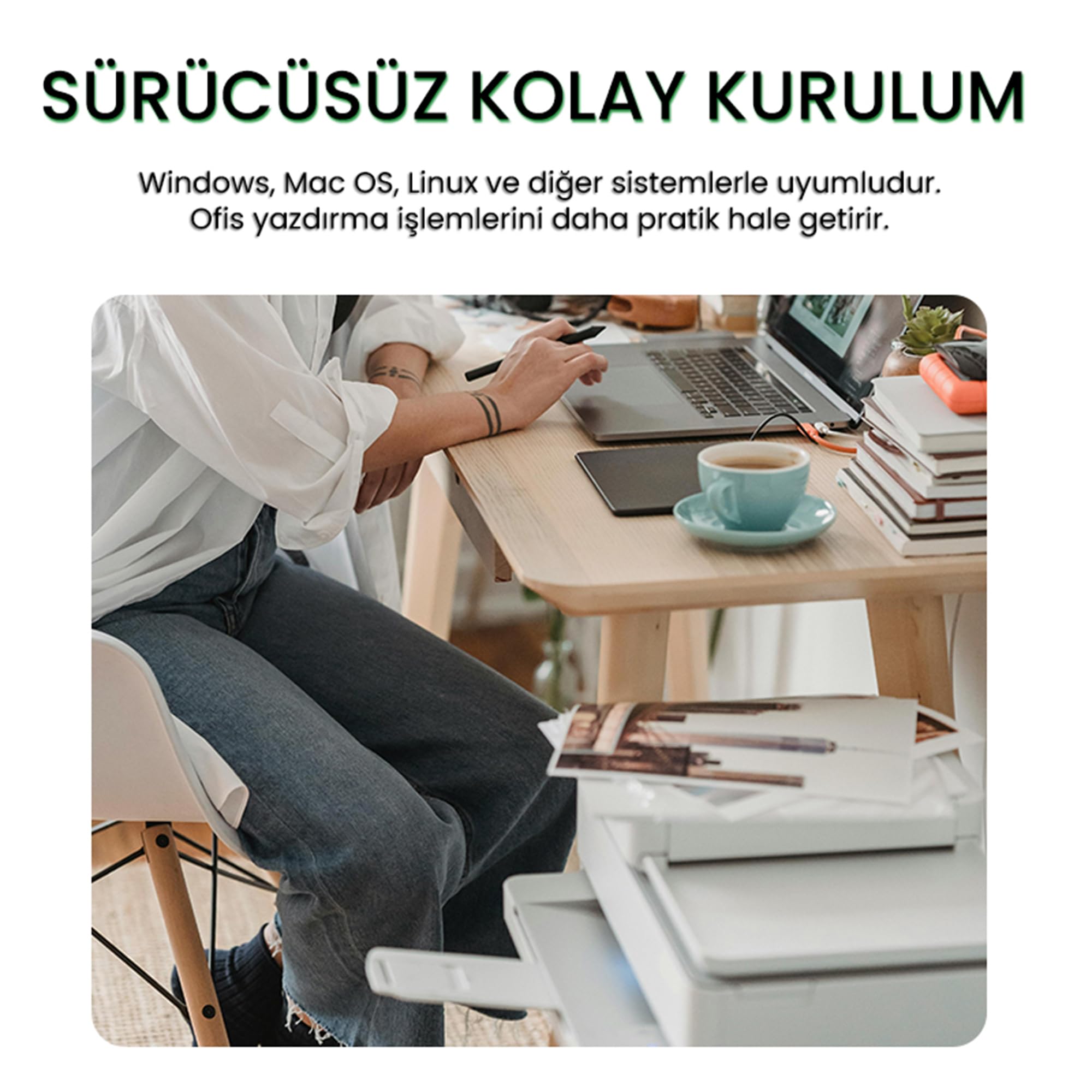 VegGieg USB B Printer Tarayıcı Yazıcı Data Kablosu 3 Metre