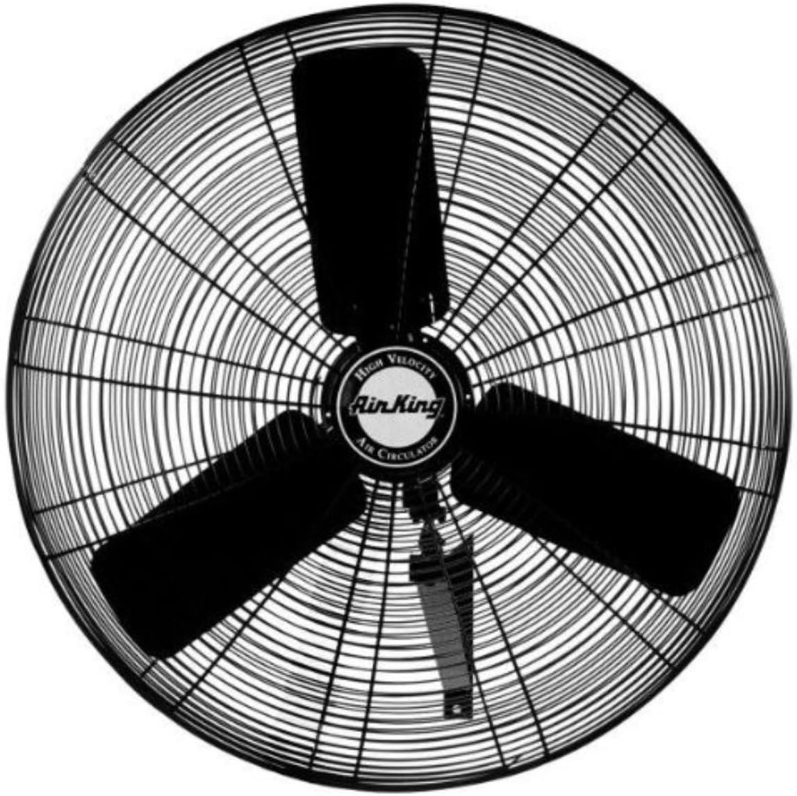Air King 9024 24-Inch Industrial Grade Wall Mount Fan, 1/4-Horsepower, Black Finish
