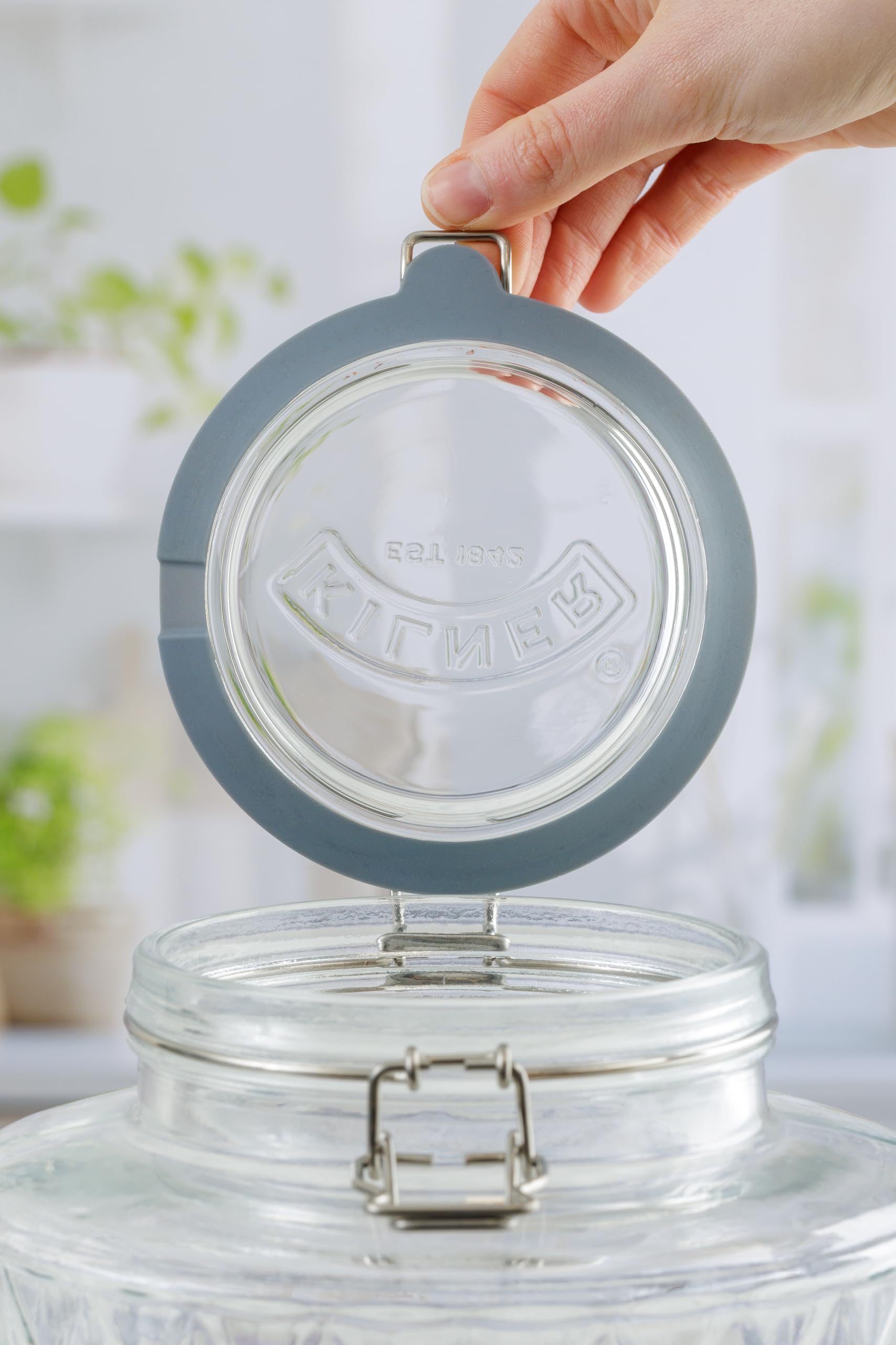 Kilner Diamond - Dispensador de bebidas de cristal de 5 litros con grifo de acero inoxidable, tapa hermética con clip y sello de silicona, ideal para zumos, cócteles y bebidas infundidas