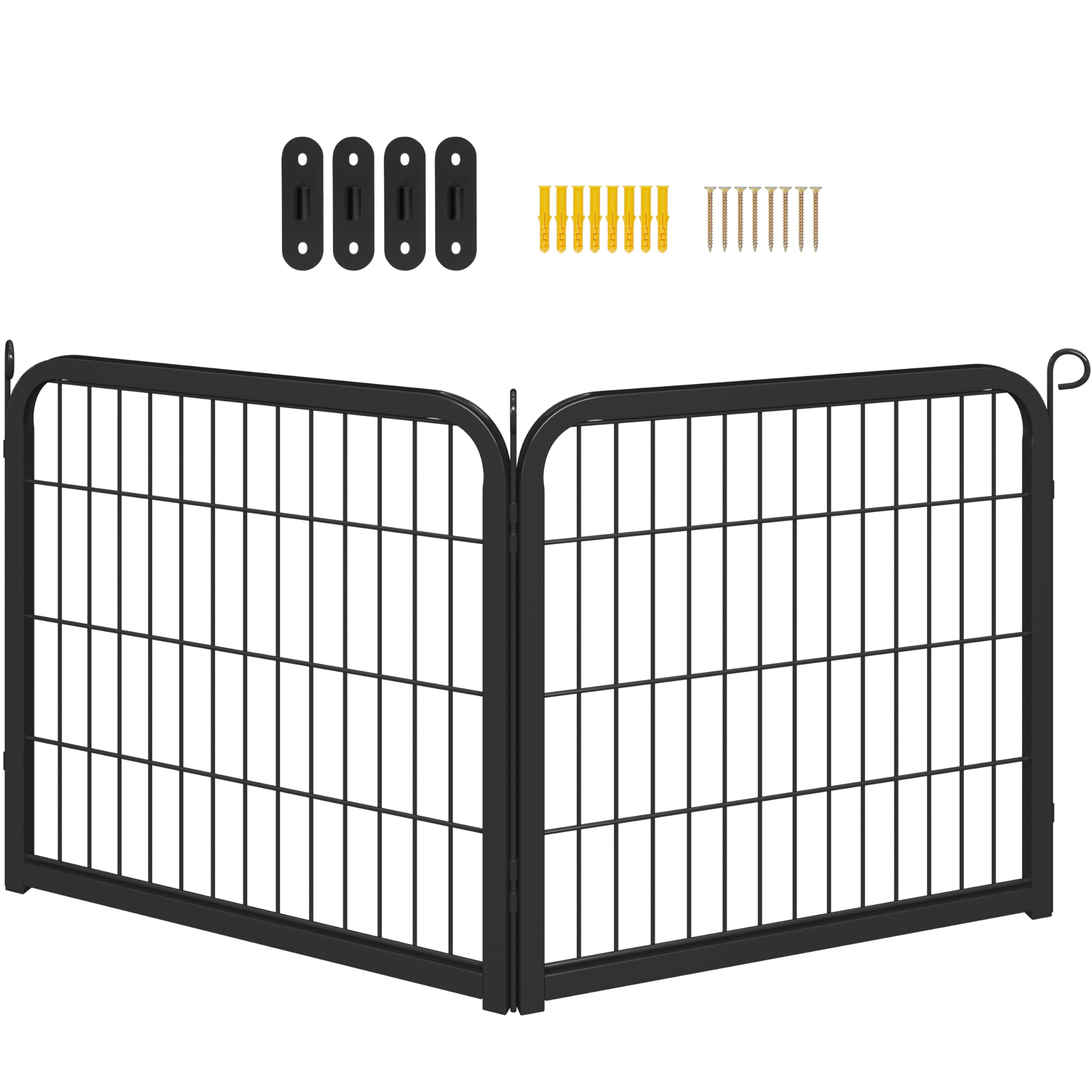 costoffs 2 Panel Dog Playpen 60 x 60 cm Extra Large Pet Puppy Pen for Small Animals Rabbit Duck Cat Exercise Barrier Indoor/Outdoor Black — image 1