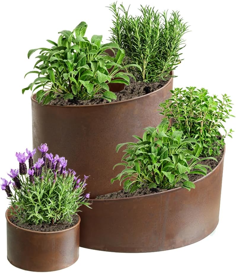 Kräuterspirale Balkon & Terrasse 57 x 42 cm 98890, silber, Outdoor