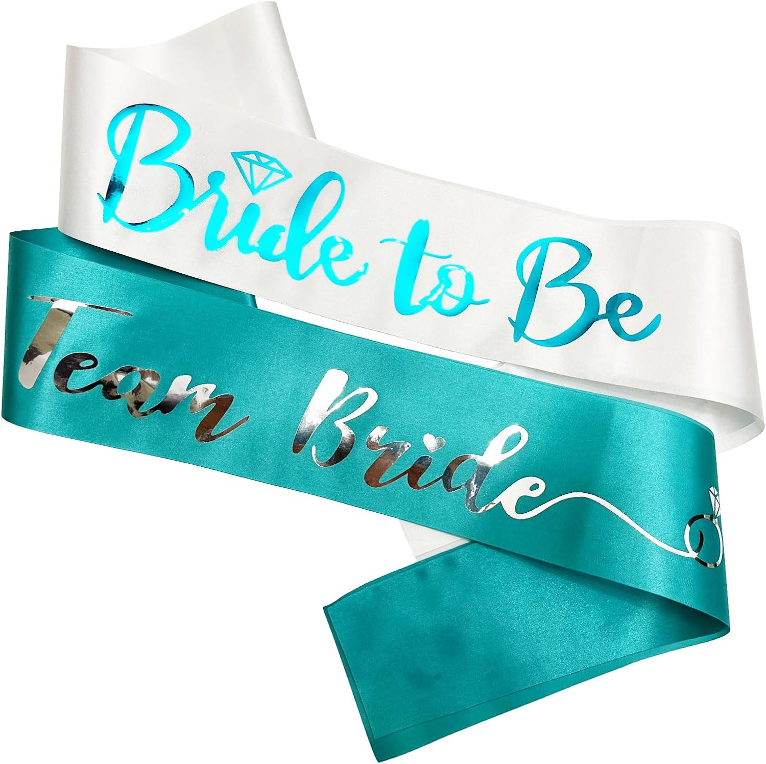Bride to Be Sash, Bachelorette Party Supplies Engagement Party Favors, Bridal Shower Sashes Bachelor Decorations Just Married Gift Engaged Decor Accessories,Teal Blue