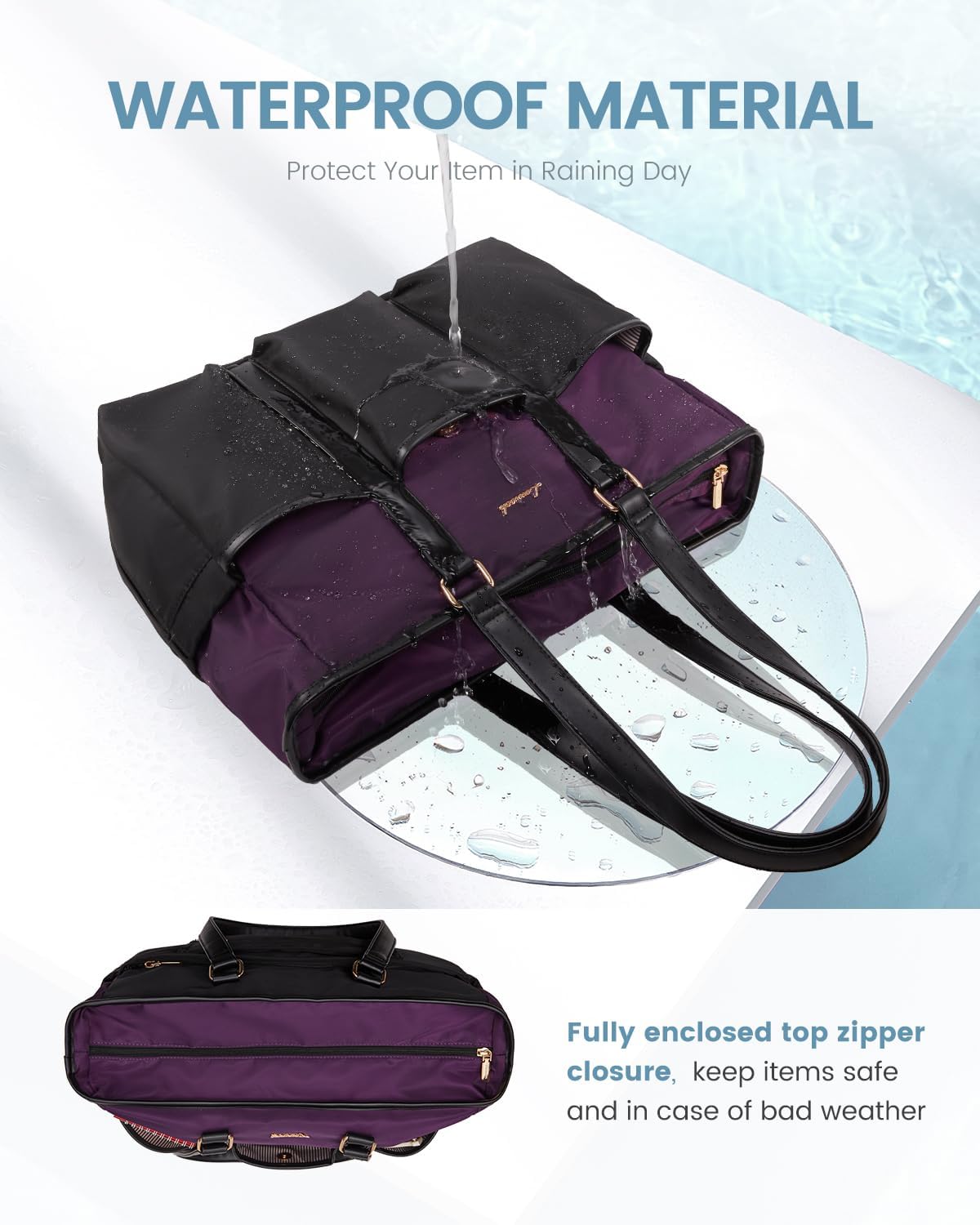 LOVEVOOK Teacher Nurse Tote Bag for Women Work, 15.6 Inch Laptop Bag for Women, Utility Everything Bag For Travel College Daily, Professional Computer Purse Large Handbag With Multi Pockets - Image 5